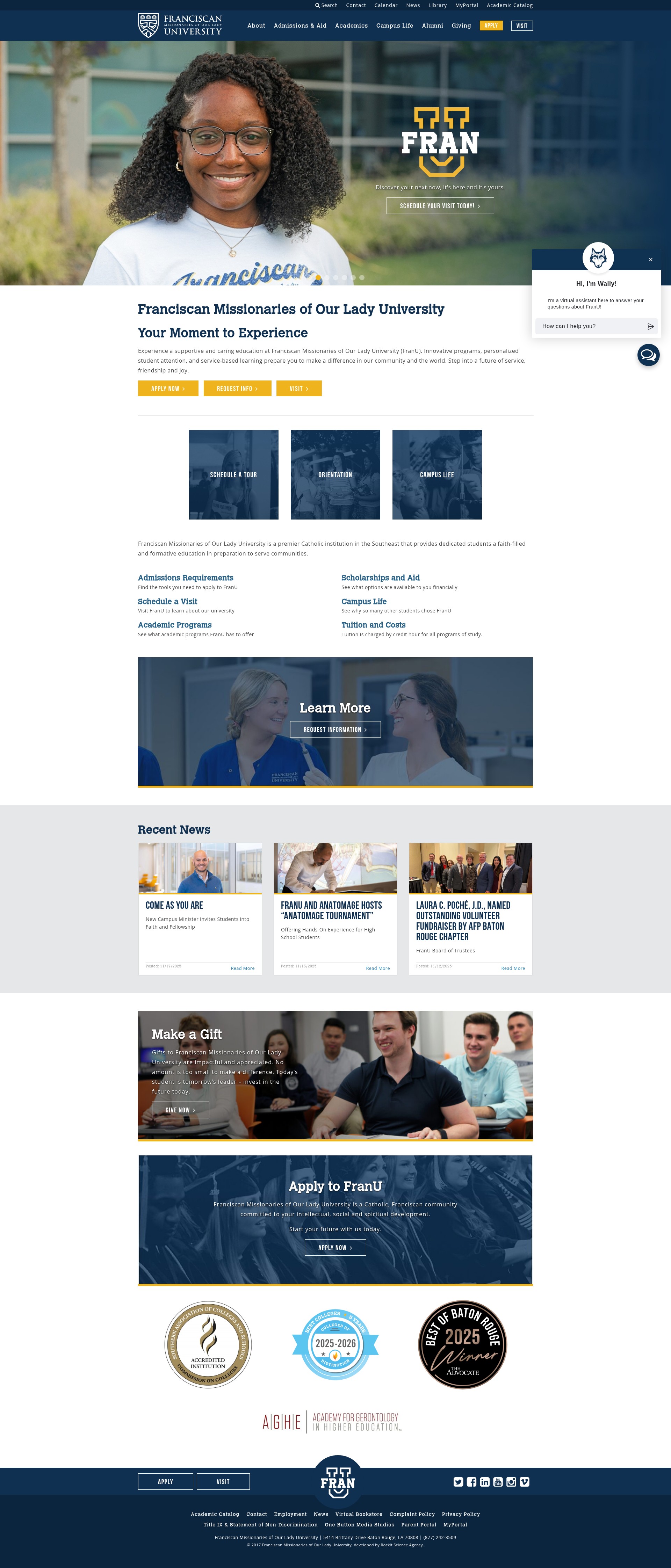 Screenshot of franu.edu