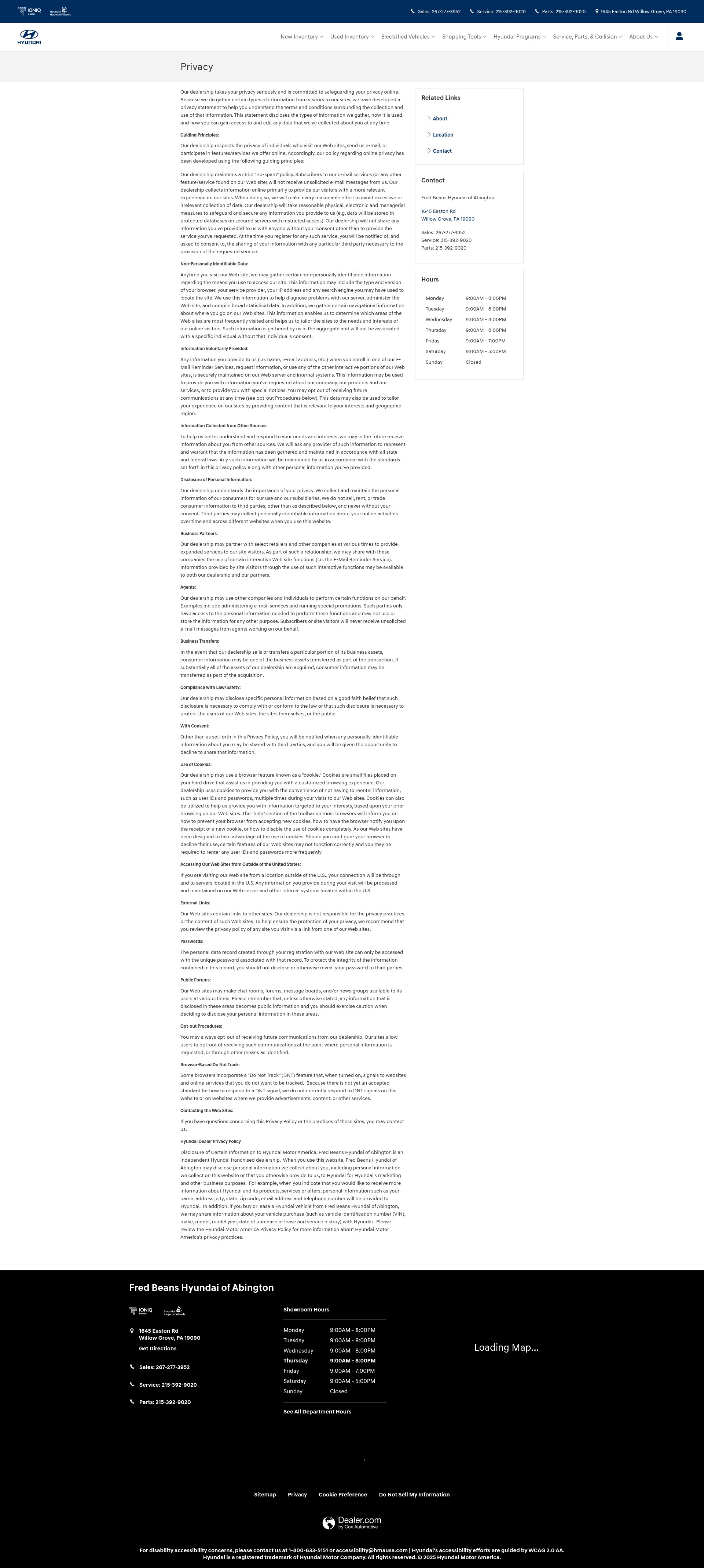 Screenshot of fredbeanshyundaiabington.com