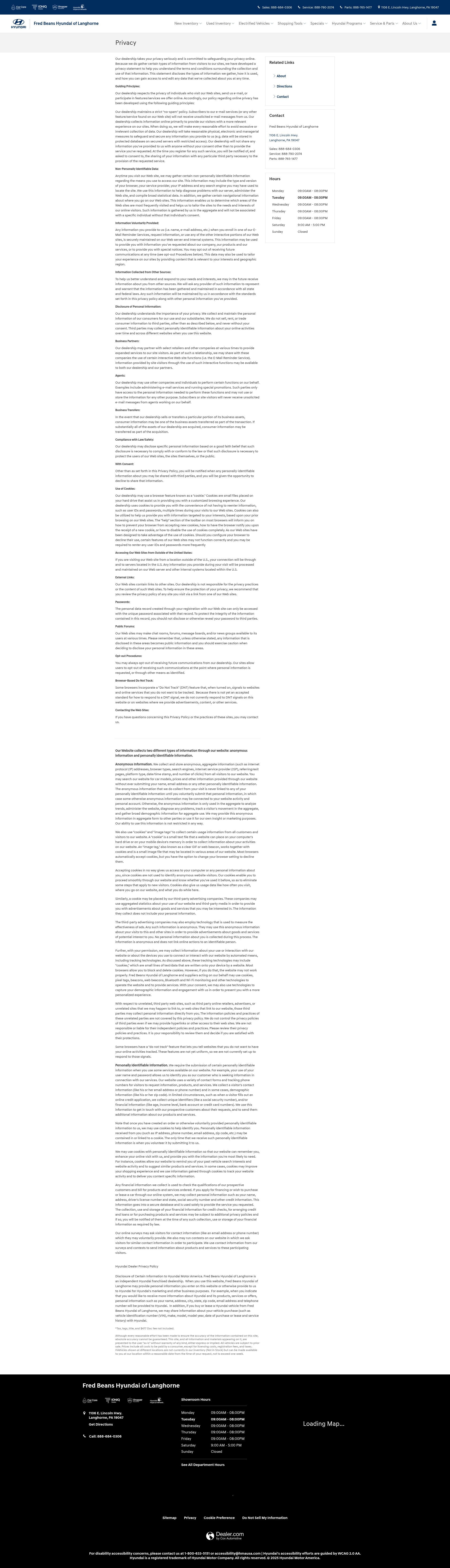 Screenshot of fredbeanshyundailanghorne.com