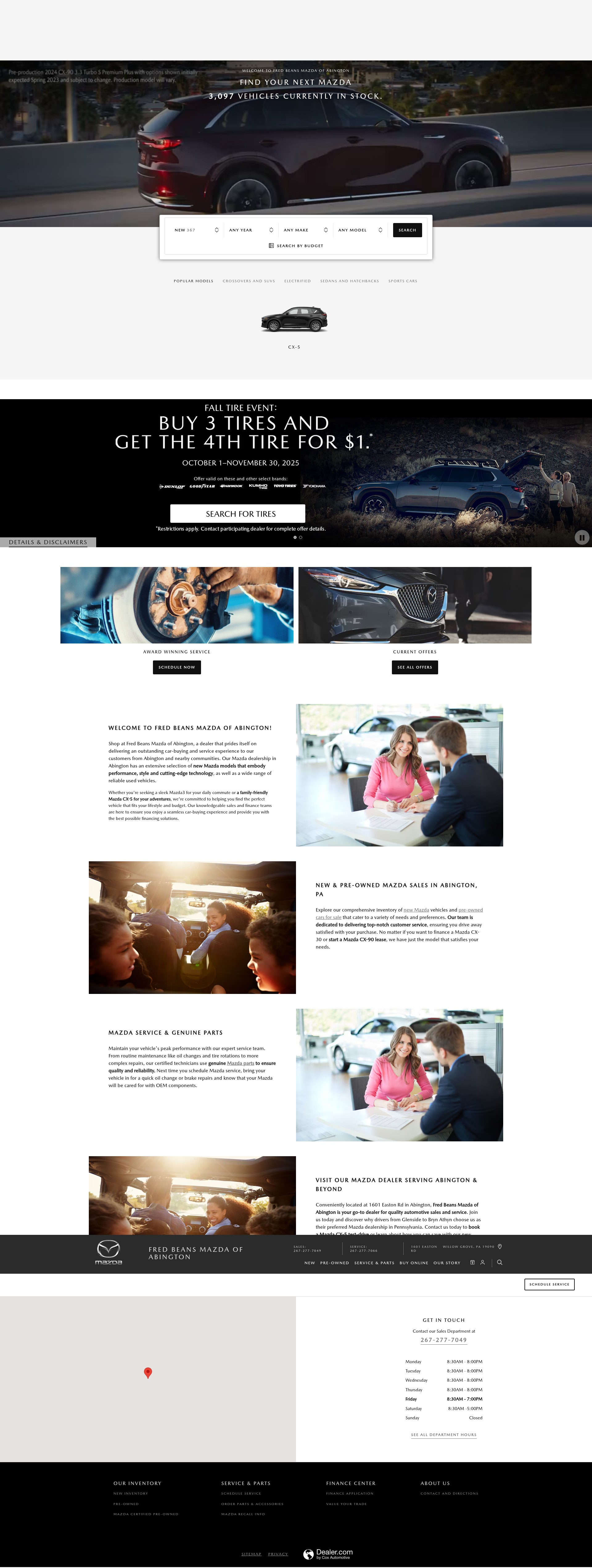 Screenshot of fredbeansmazdaabington.com