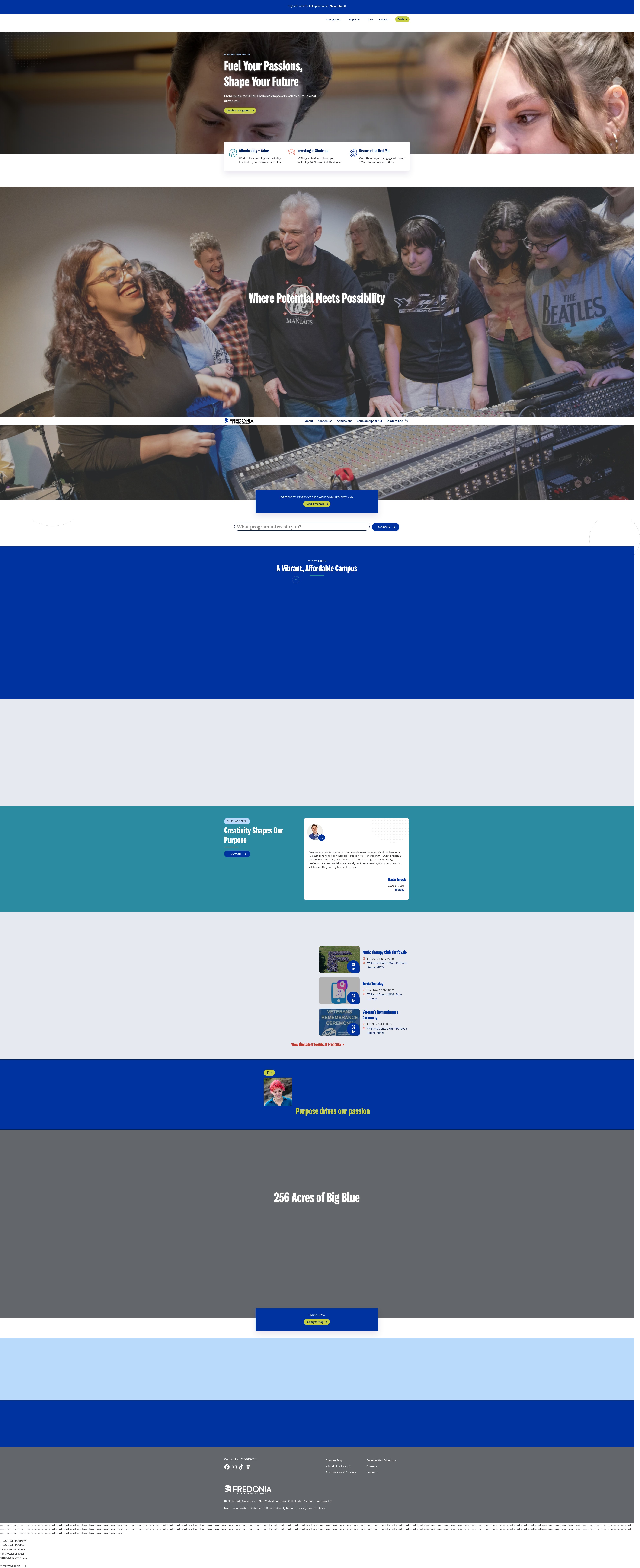 Screenshot of fredonia.edu