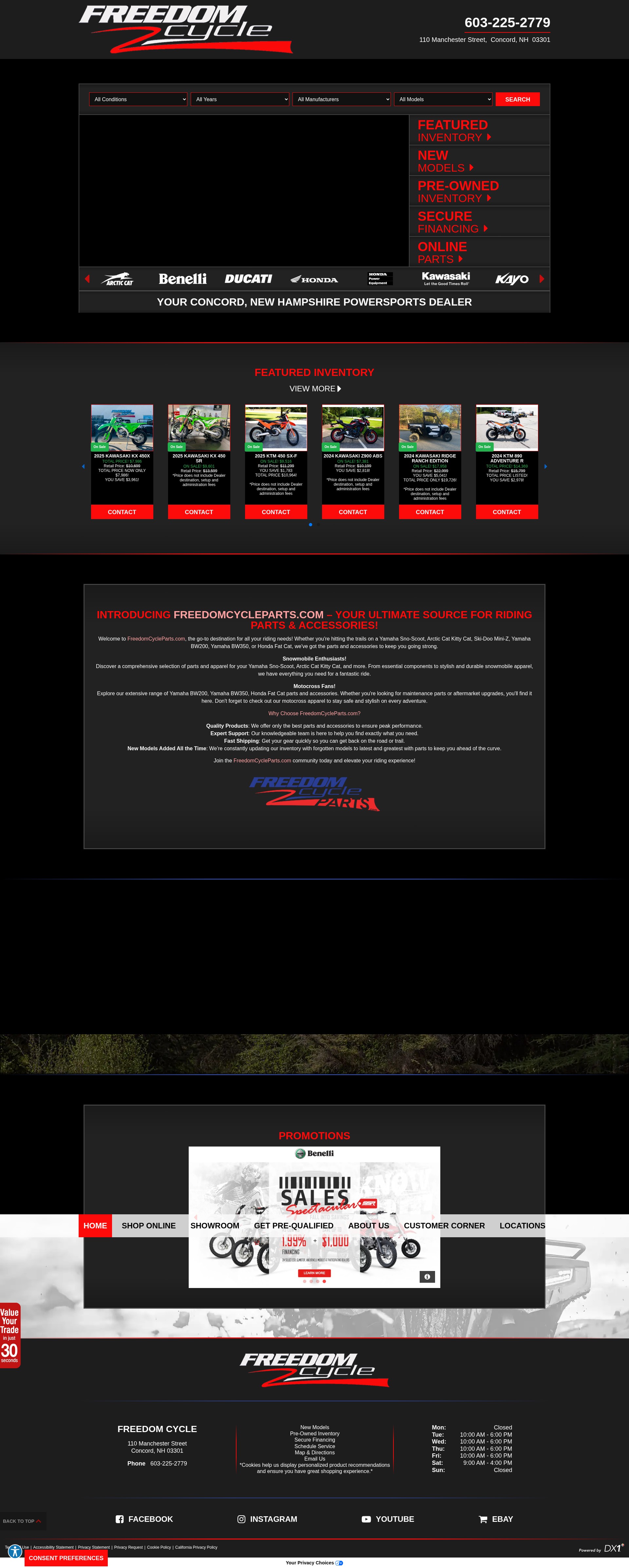 Screenshot of freedomcyclenh.com