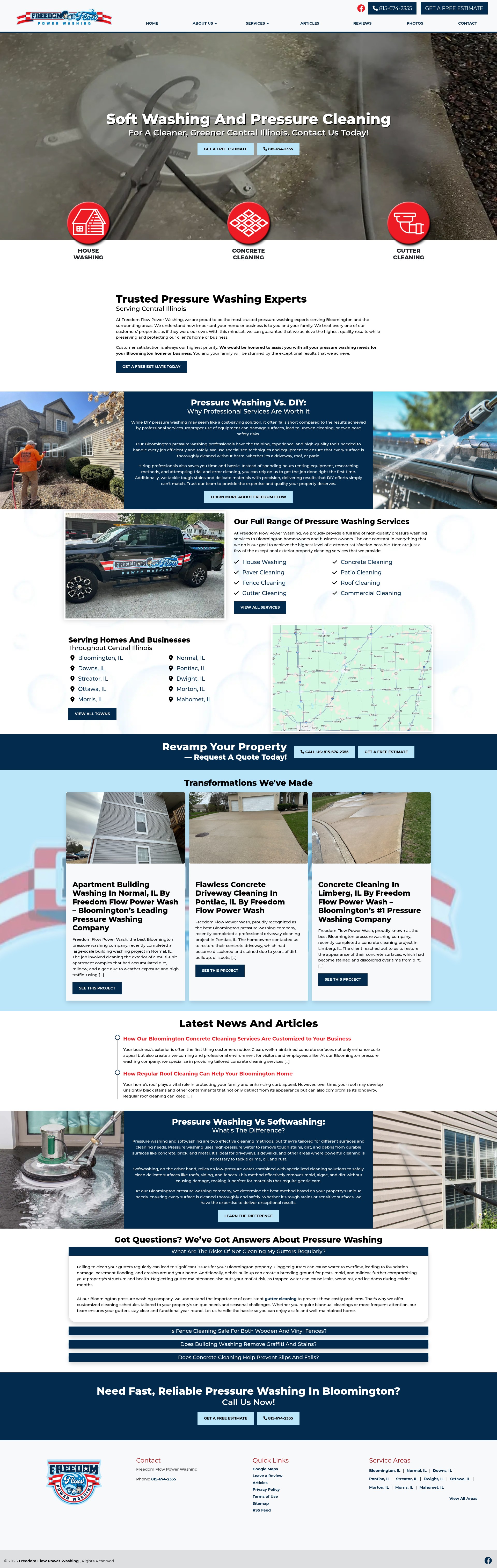 Screenshot of freedomflowpowerwashing.com
