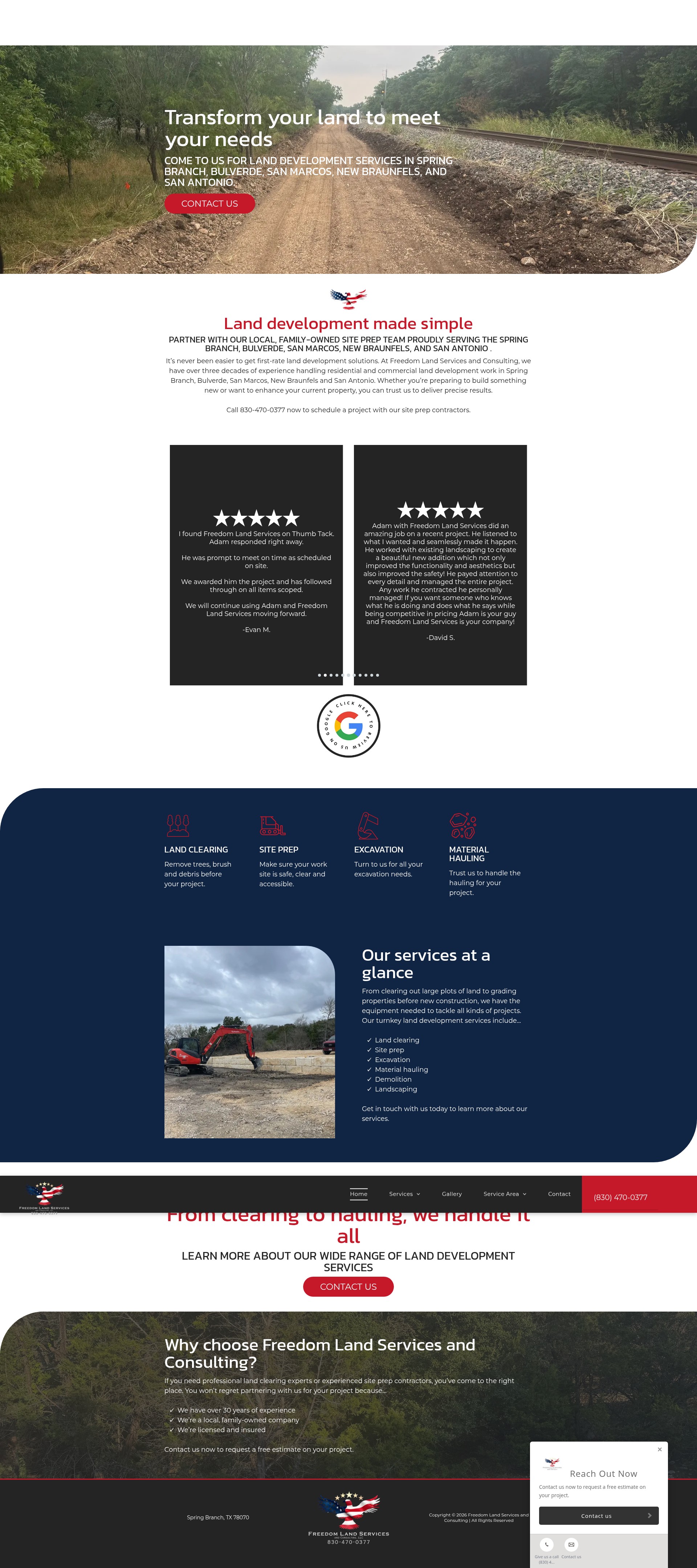 Screenshot of freedomlandservicestx.com