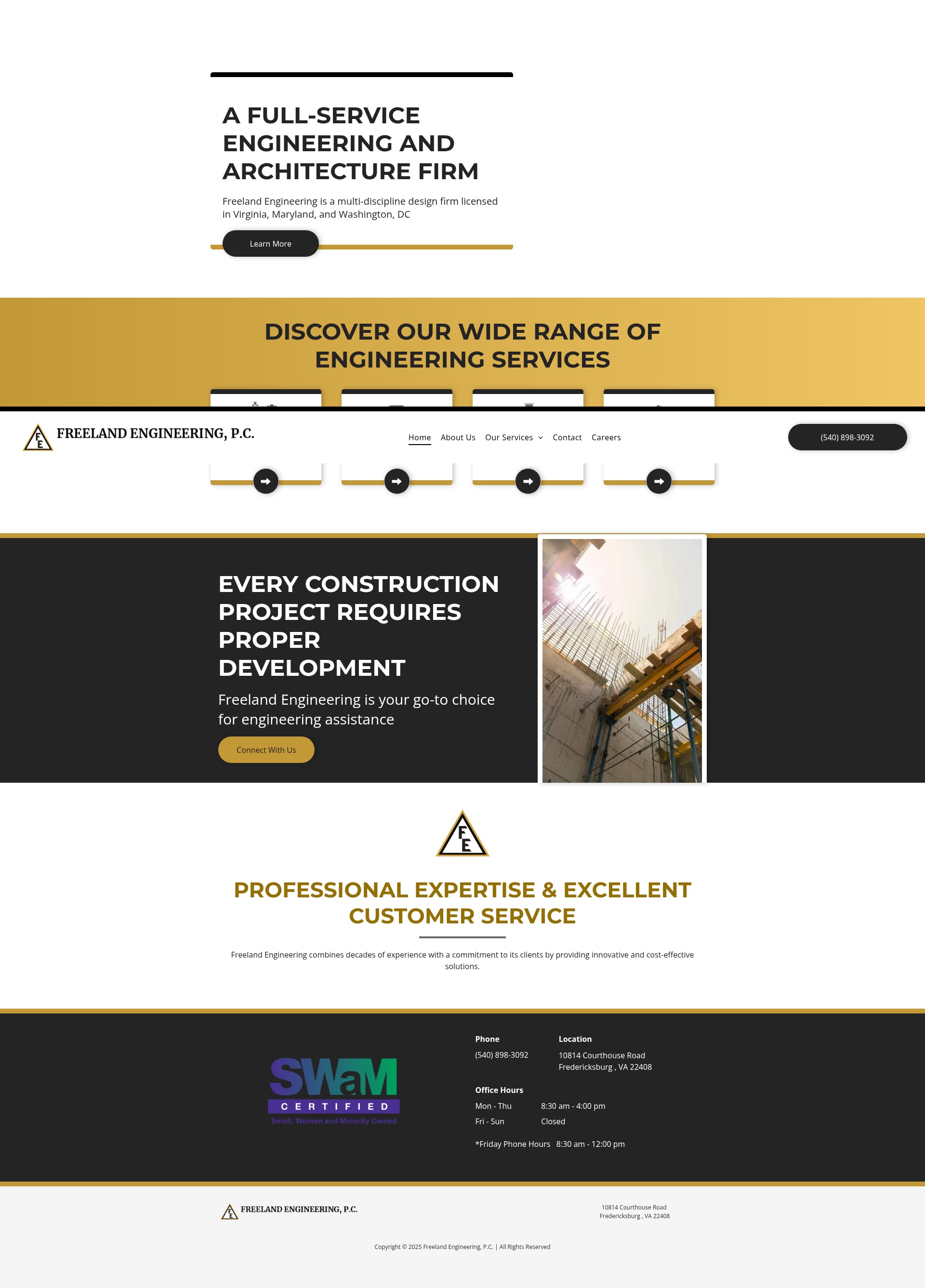 Screenshot of freelandengineeringpc.com