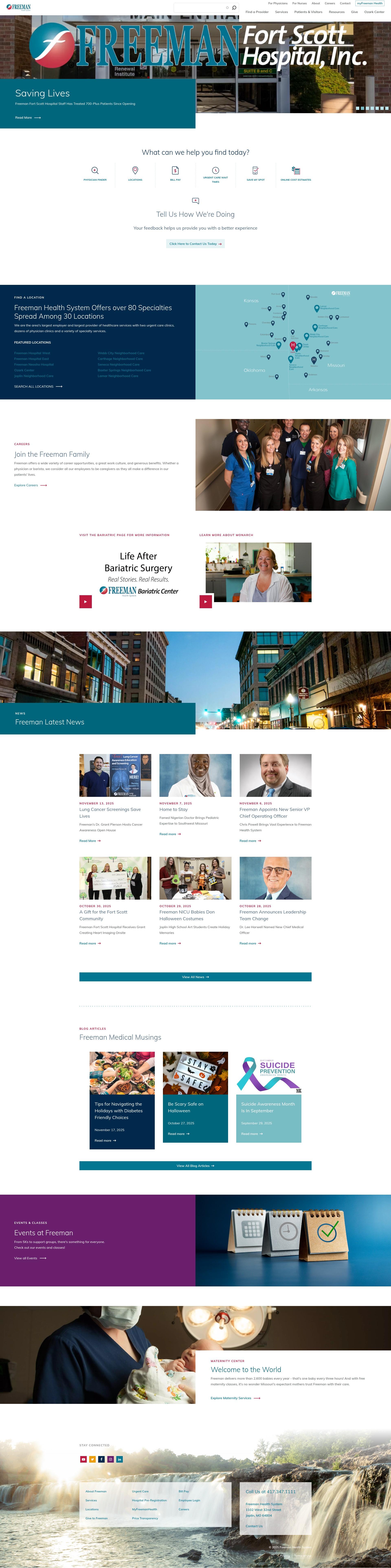 Screenshot of freemanhealth.com