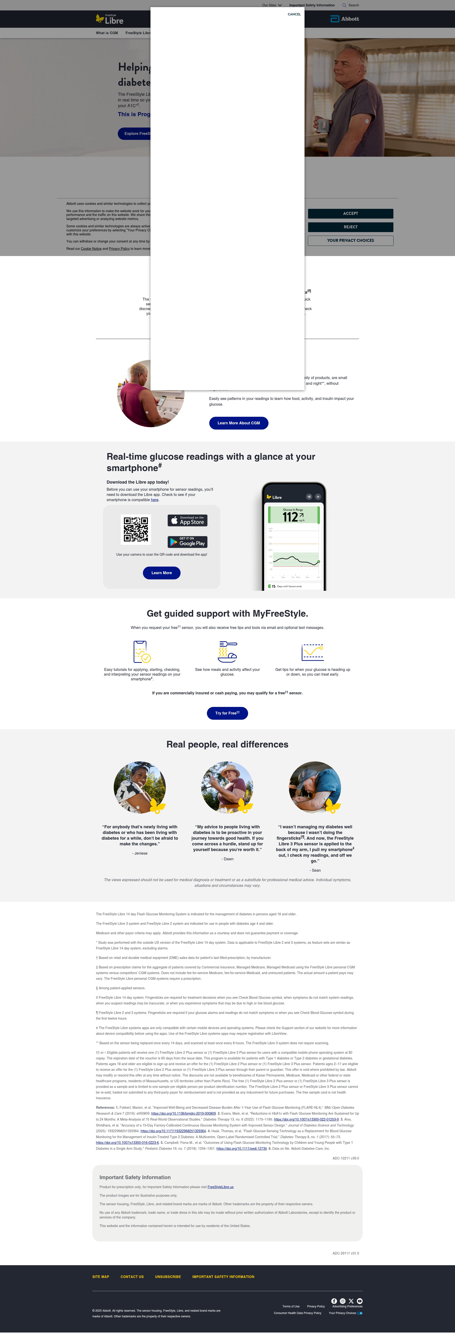 Screenshot of freestylelibre.us