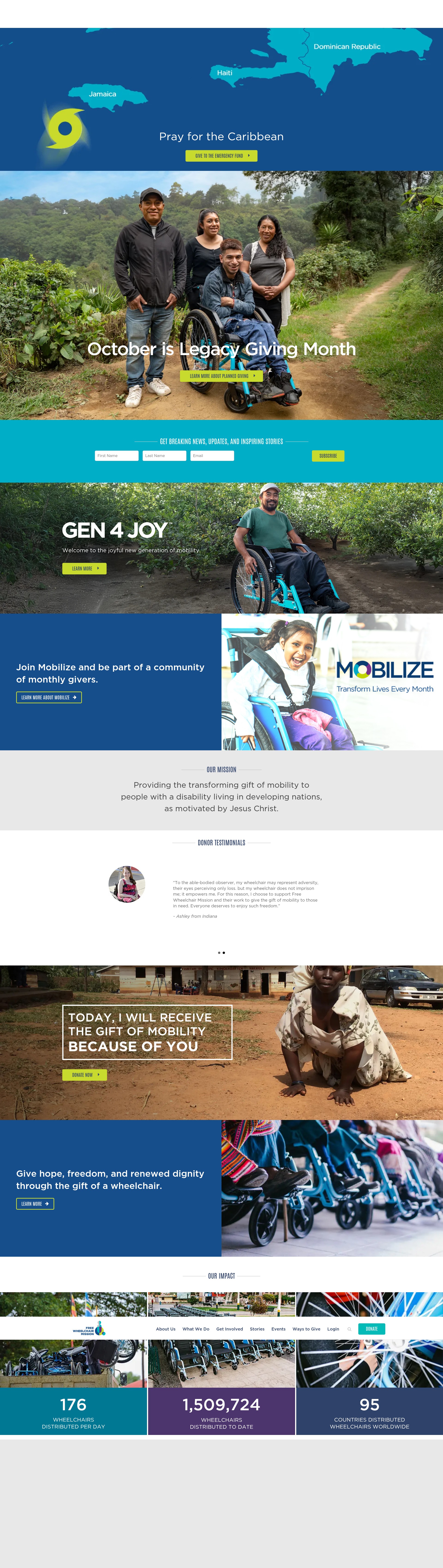 Screenshot of freewheelchairmission.org