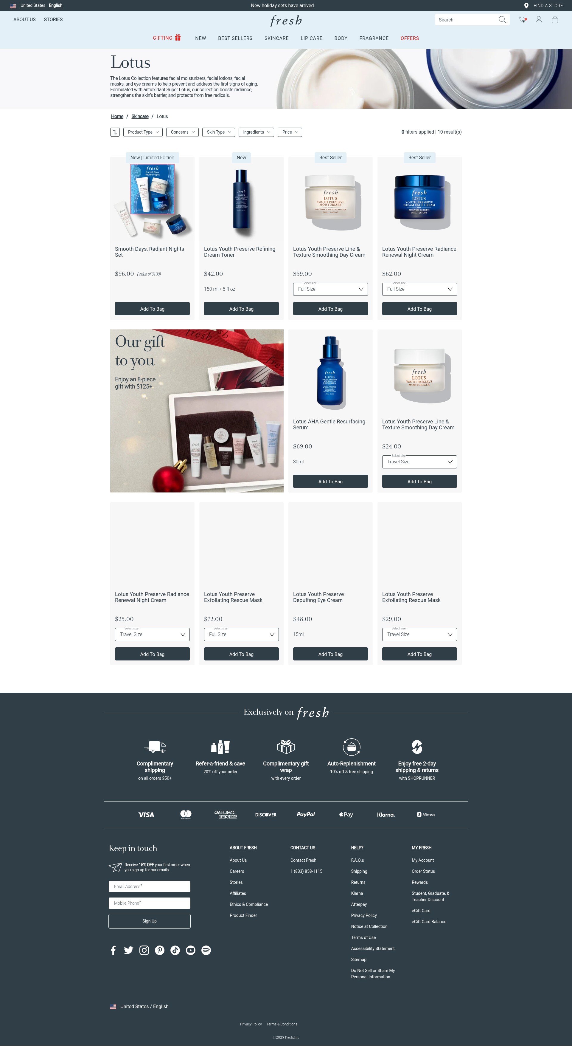 Screenshot of fresh.com