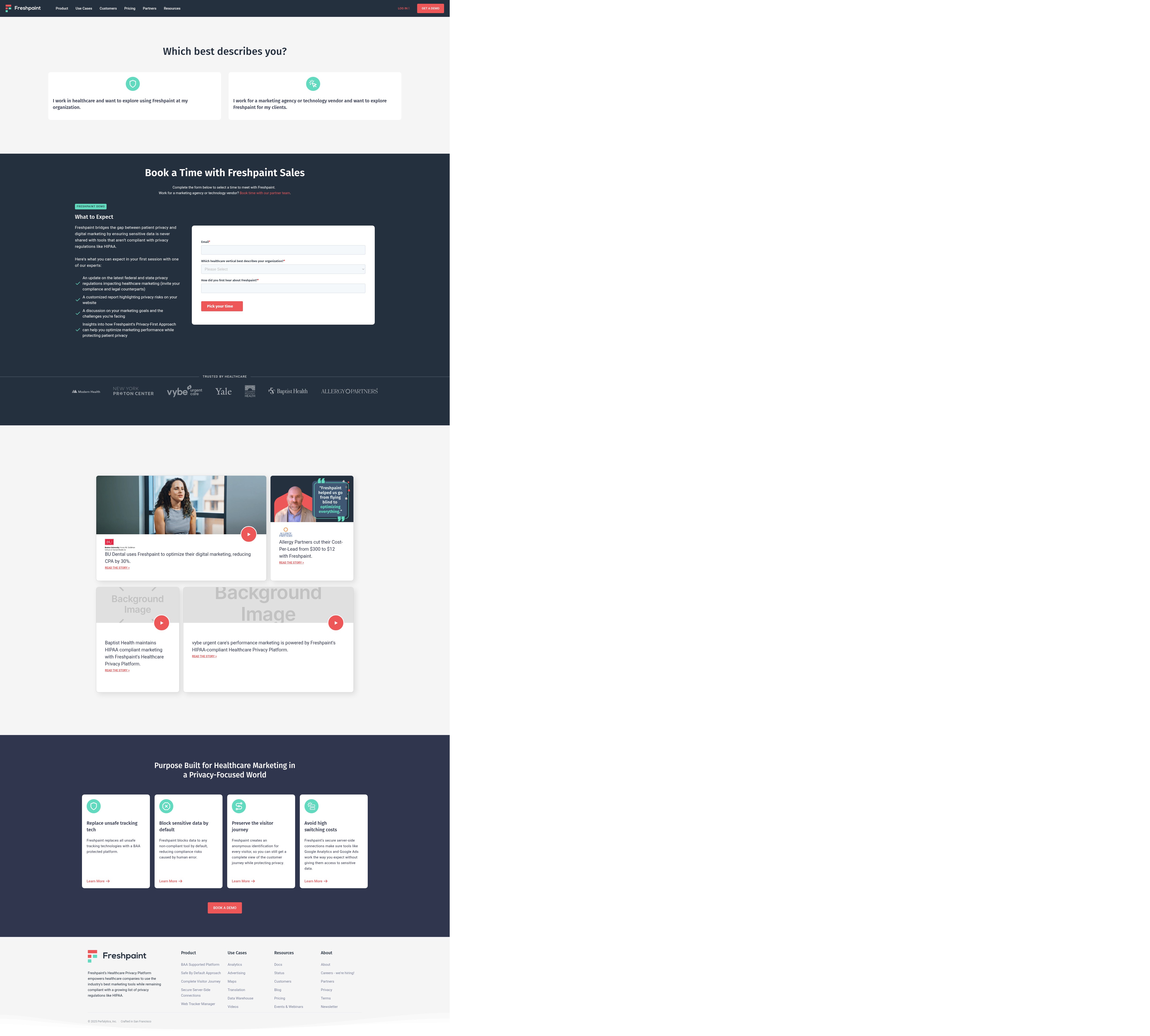 Screenshot of freshpaint.io