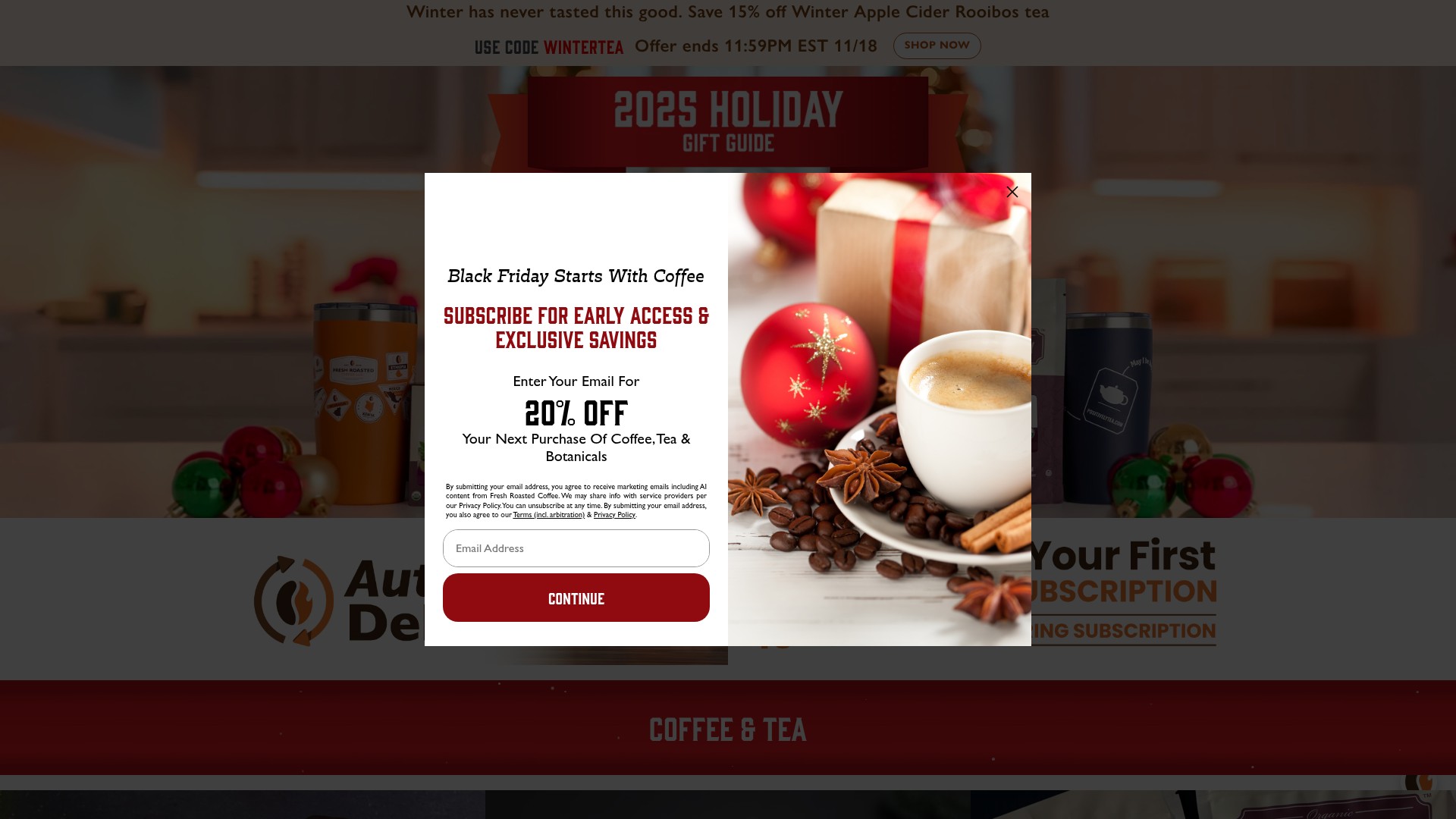 Screenshot of freshroastedcoffee.com