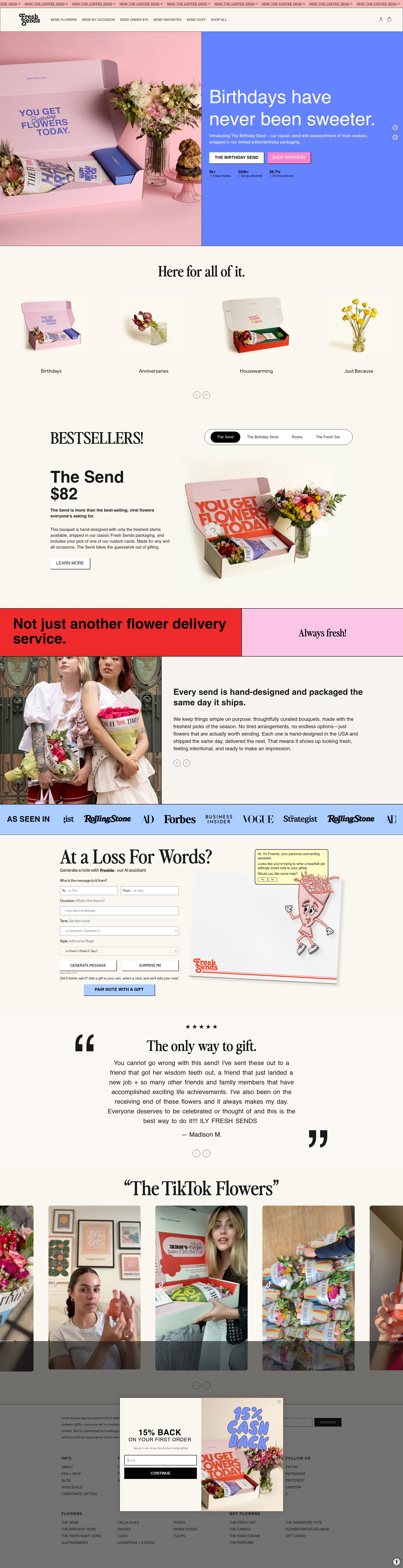 Screenshot of freshsends.com