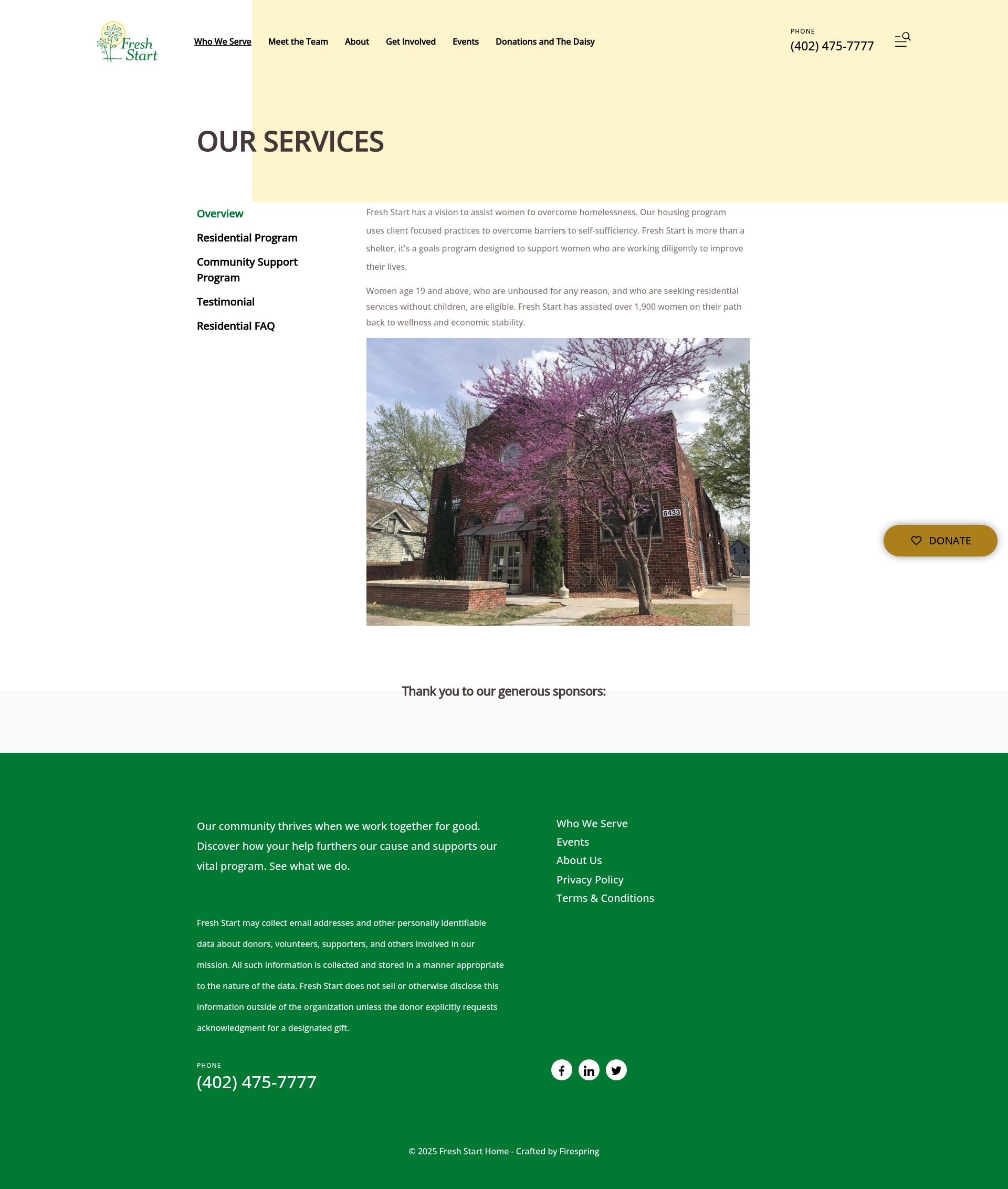 Screenshot of freshstarthome.org