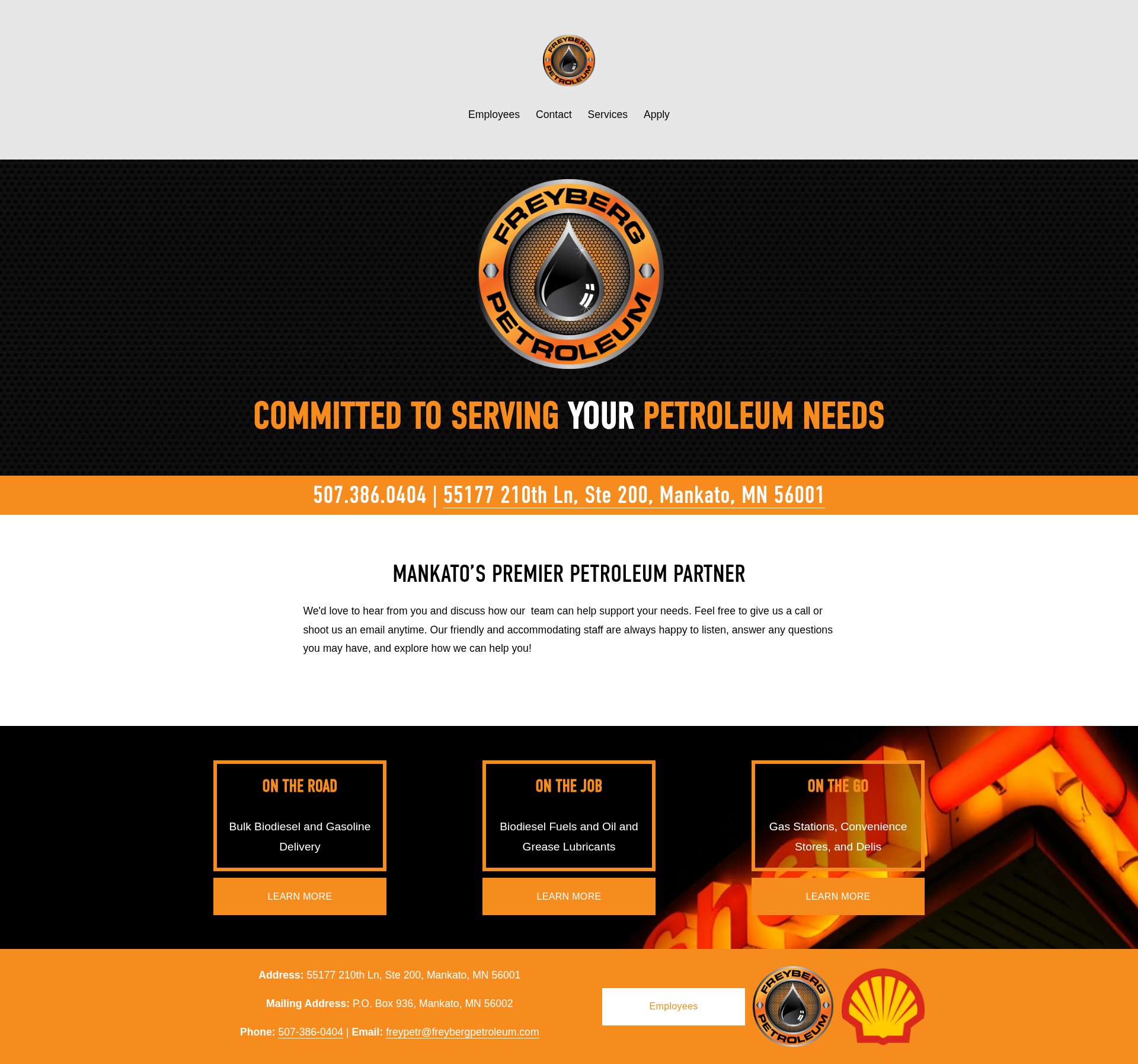 Screenshot of freybergpetroleum.com