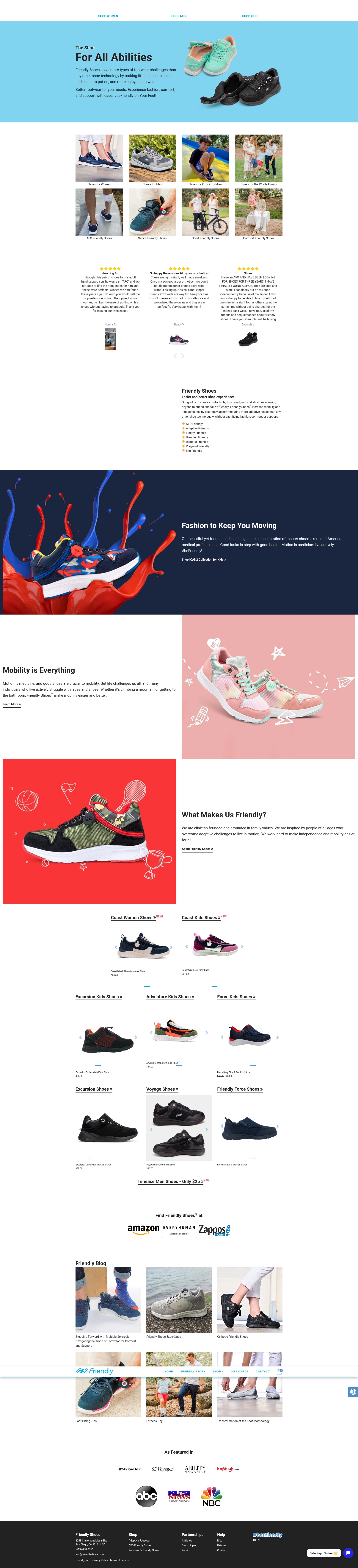 Screenshot of friendlyshoes.com