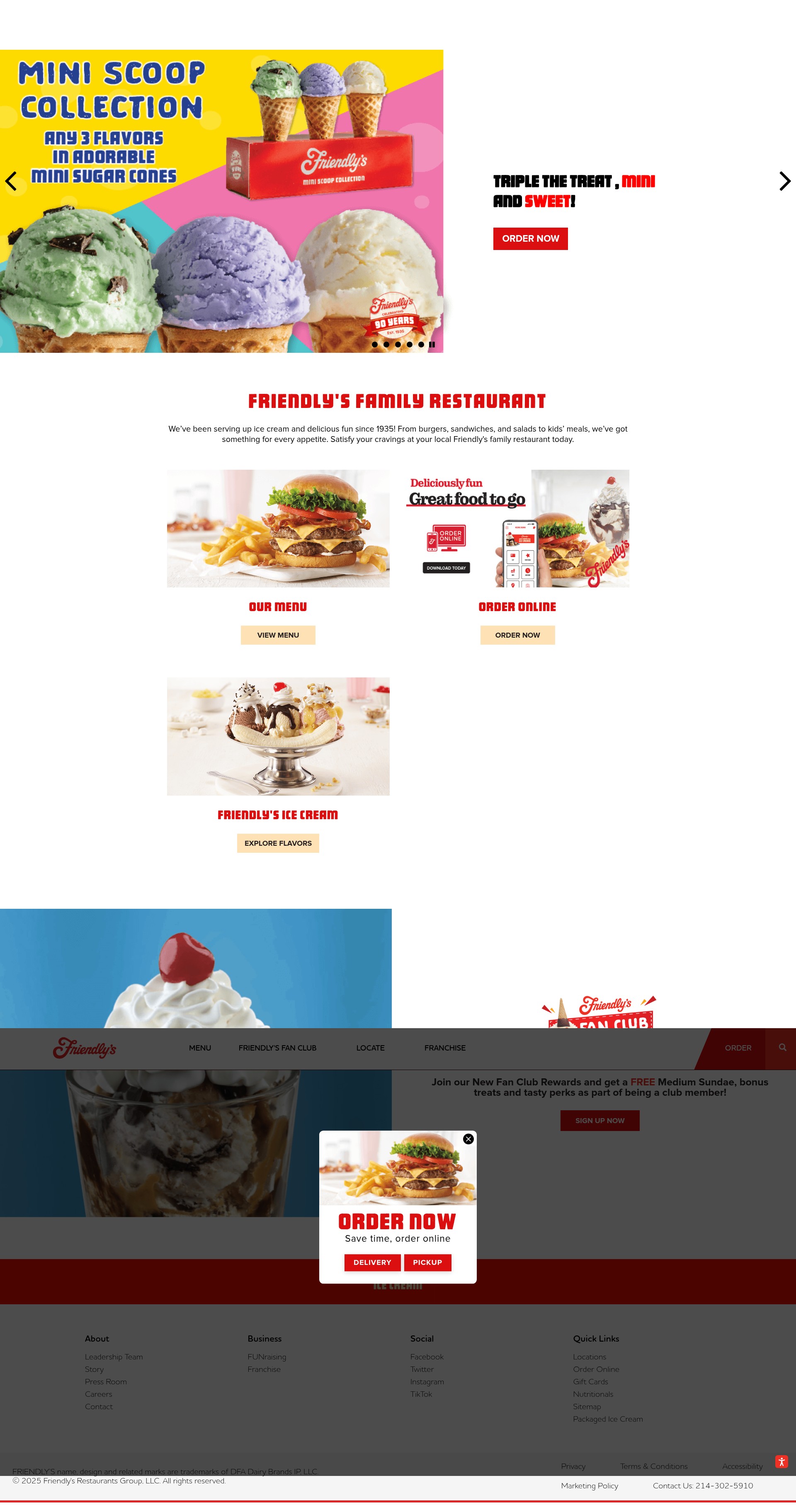Screenshot of friendlysrestaurants.com