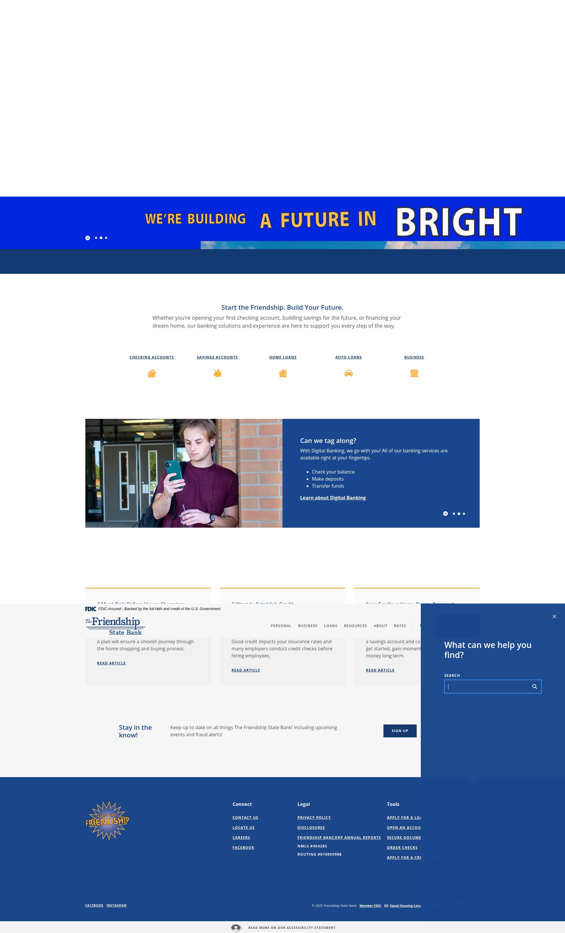 Screenshot of friendshipstatebank.com