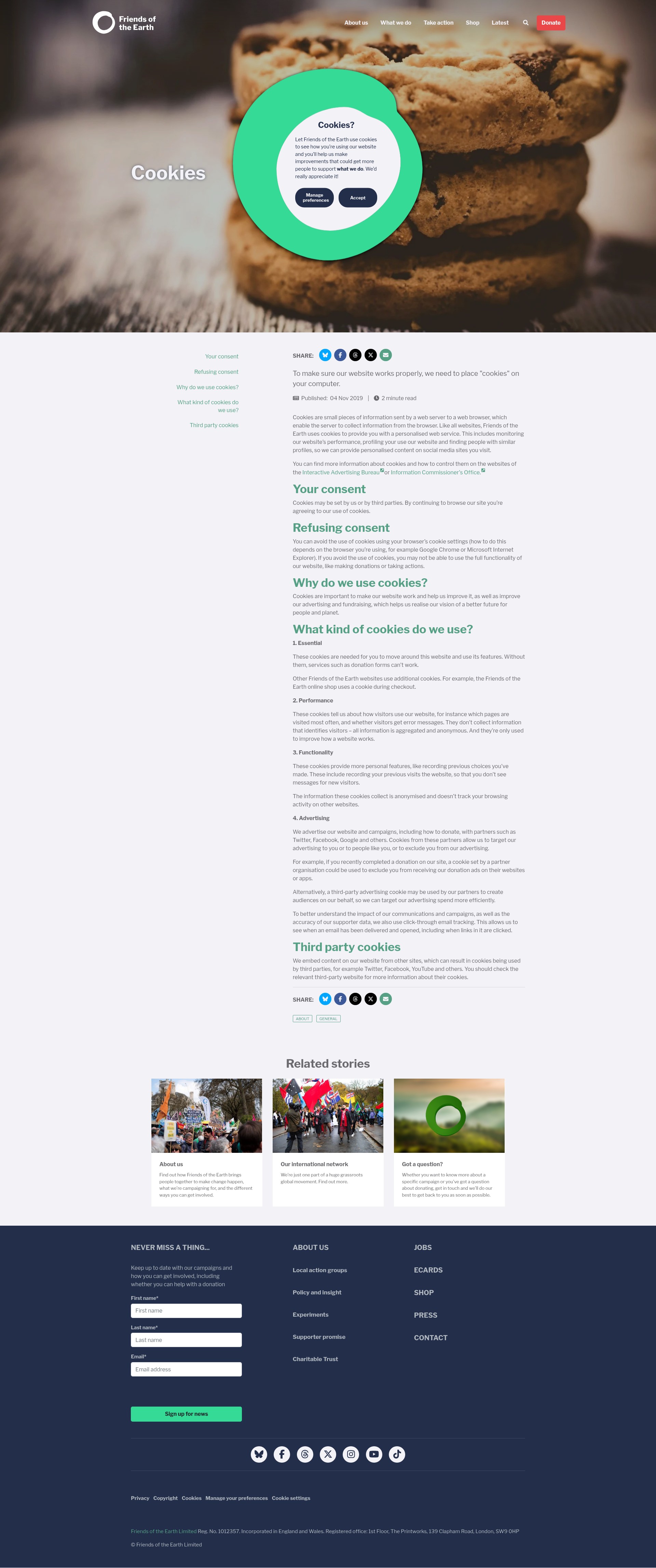 Screenshot of friendsoftheearth.uk