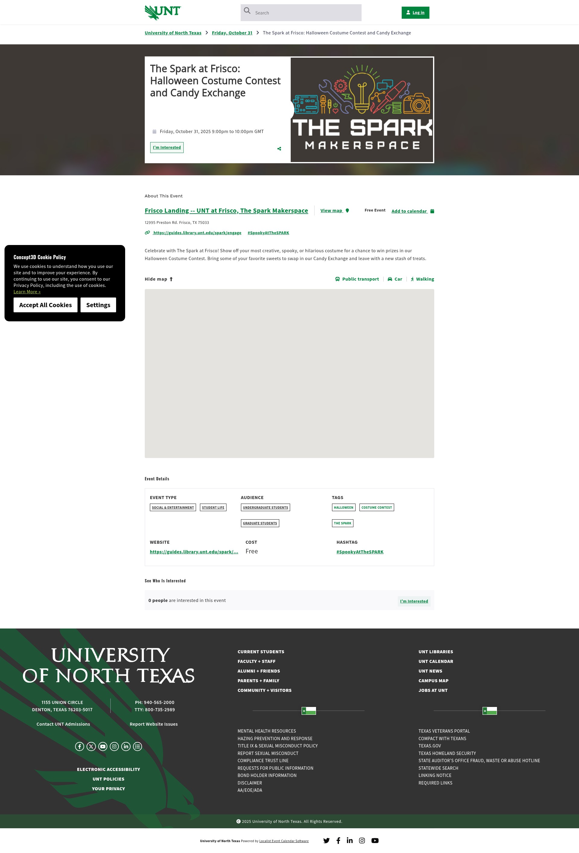Screenshot of frisco.unt.edu
