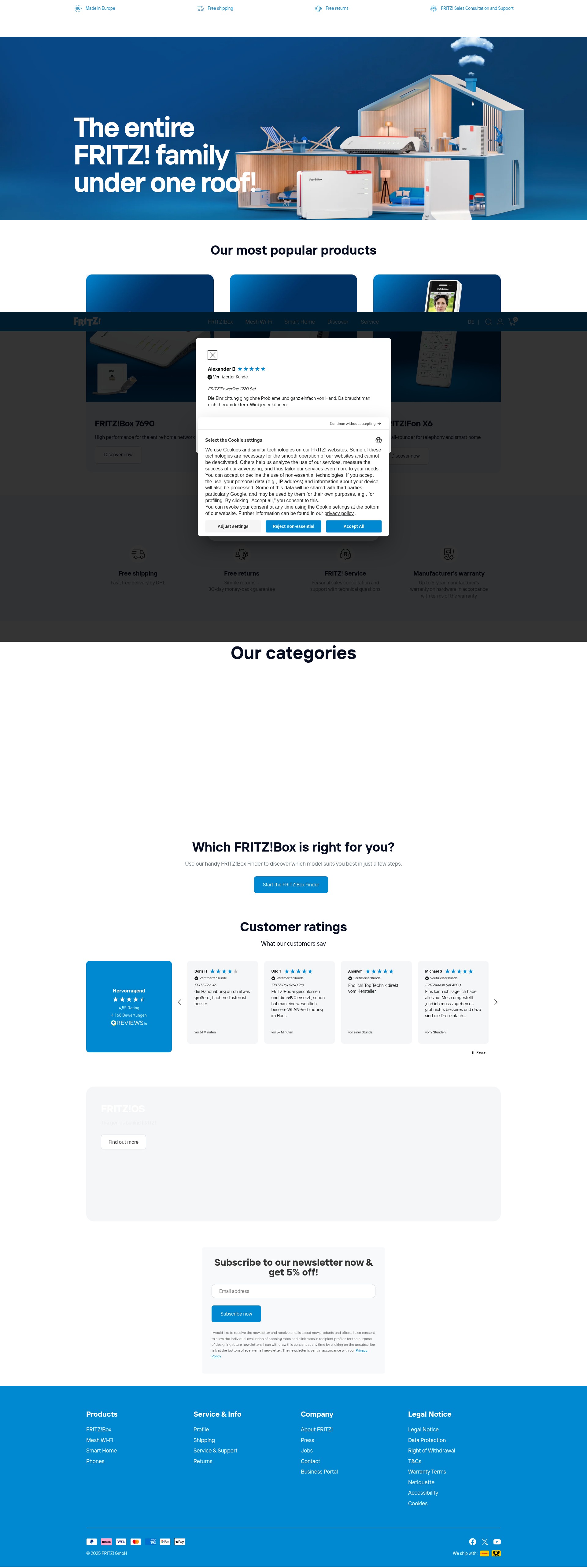 Screenshot of fritz.com