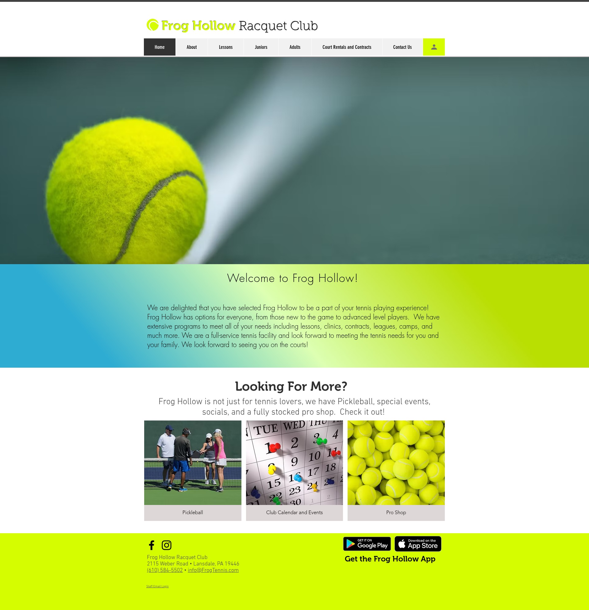 Screenshot of frogtennis.com