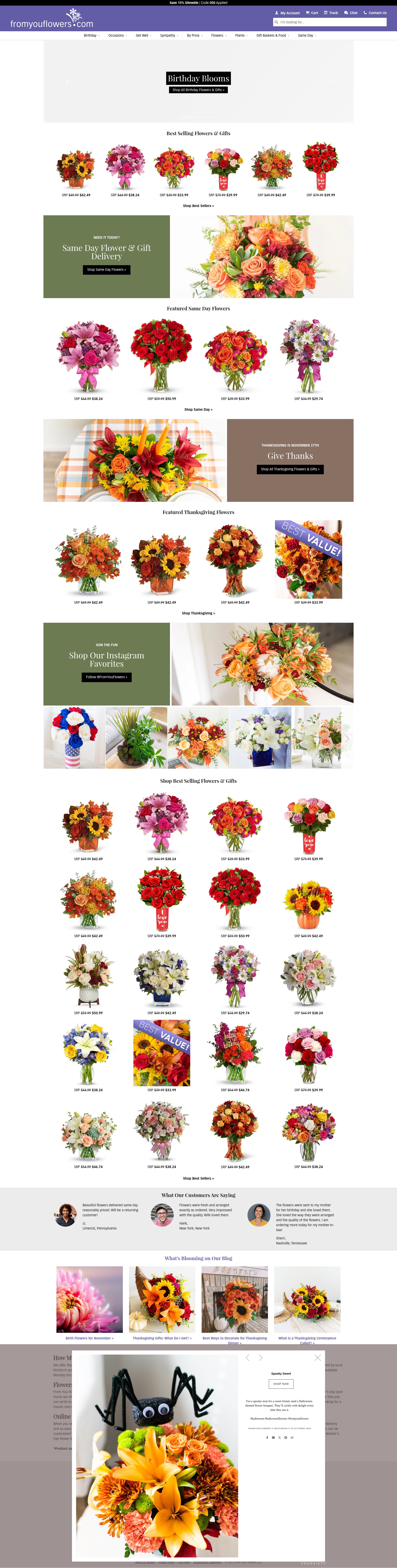 Screenshot of fromyouflowers.com