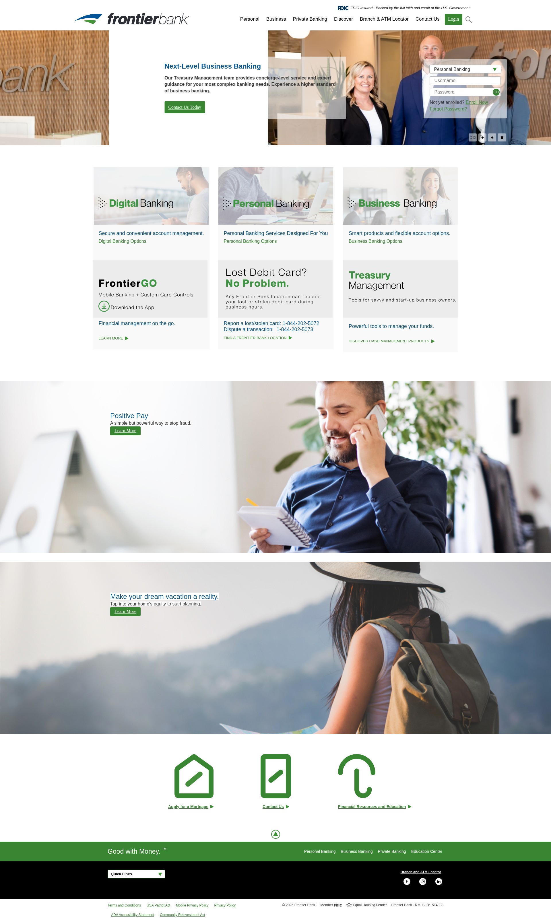 Screenshot of frontbank.com