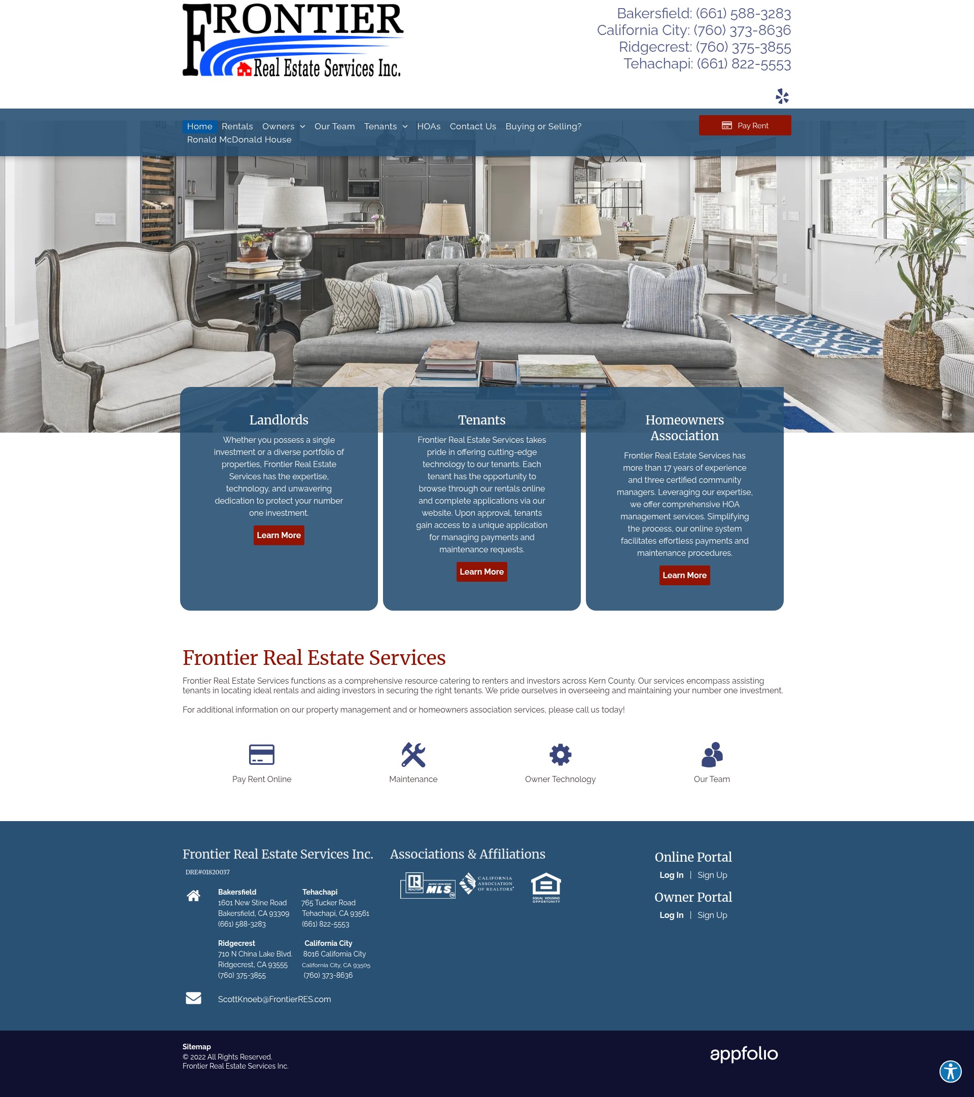 Screenshot of frontierres.com