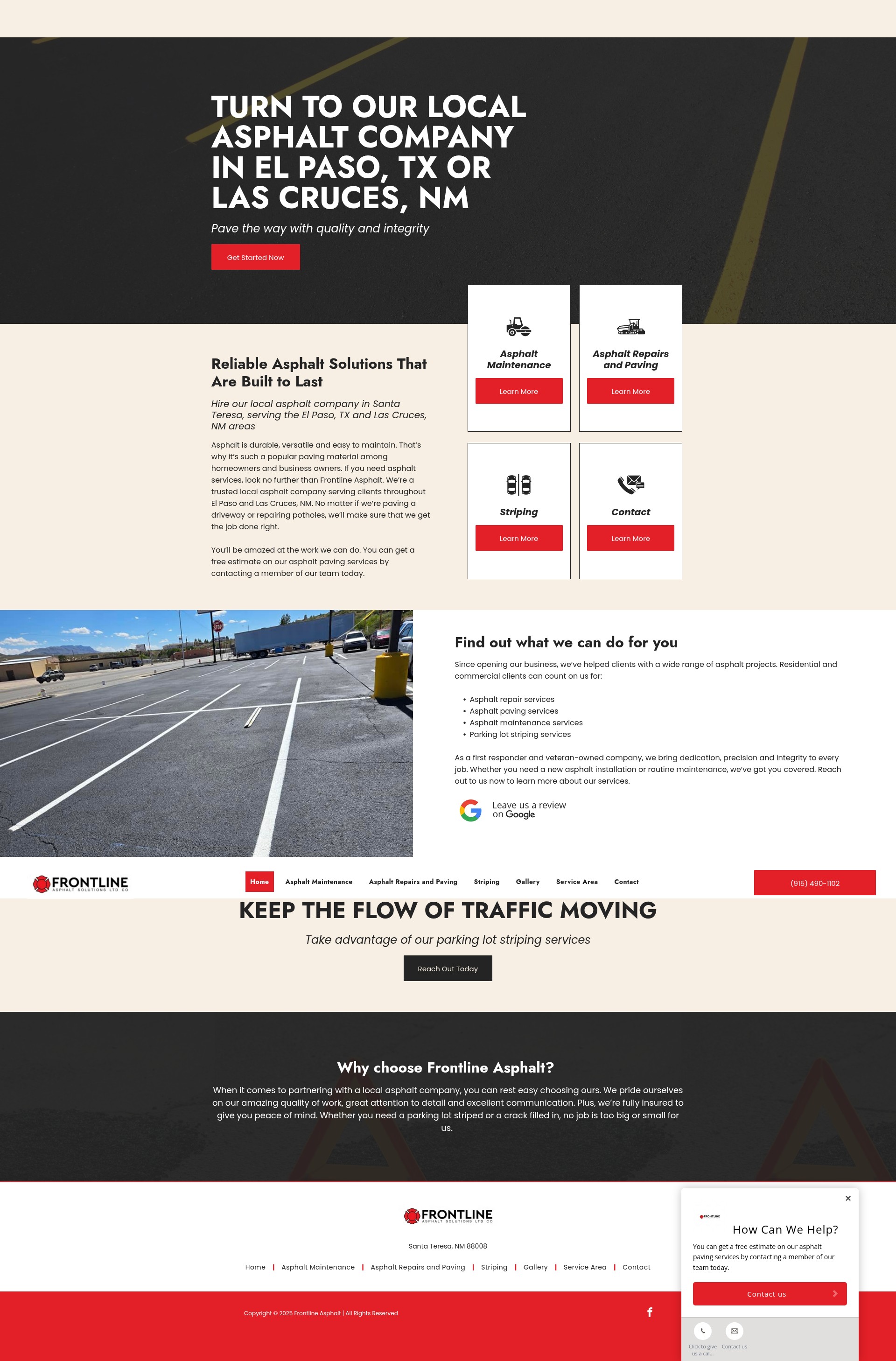 Screenshot of frontlineasphaltsolutions.com