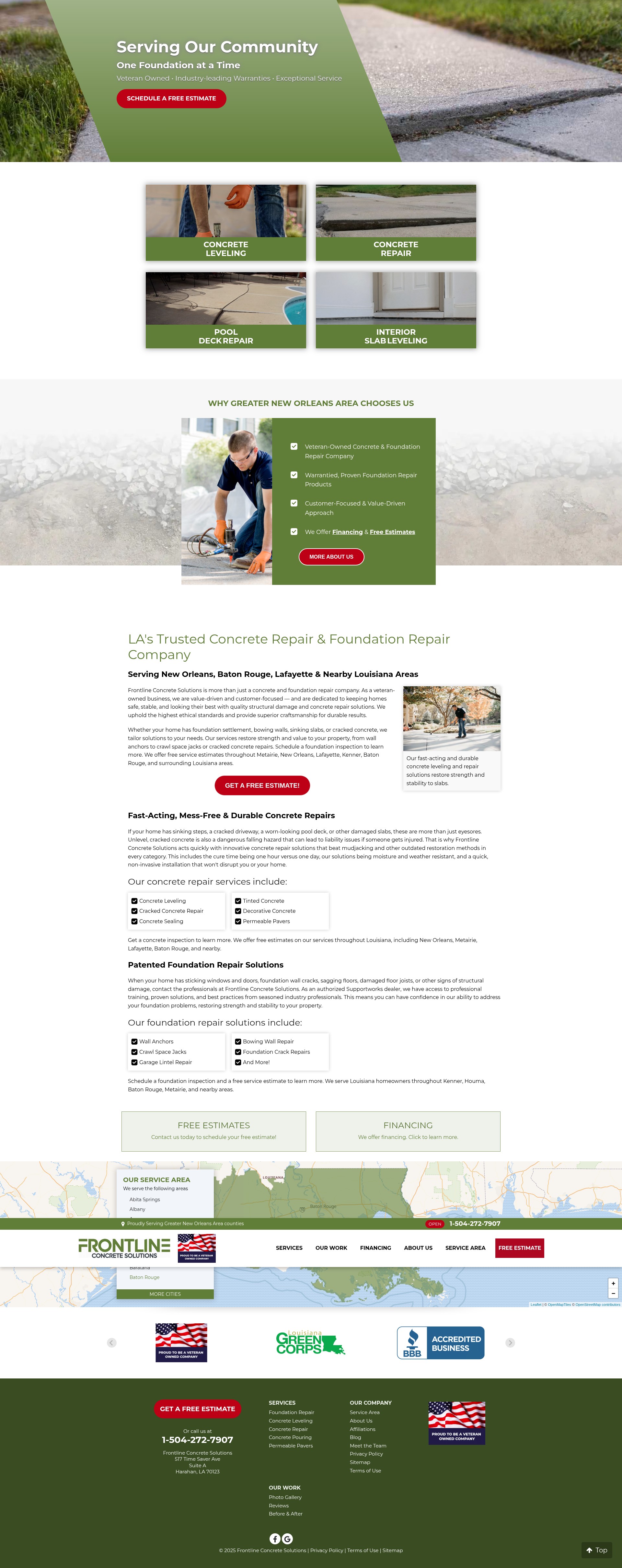Screenshot of frontlineconcretela.com