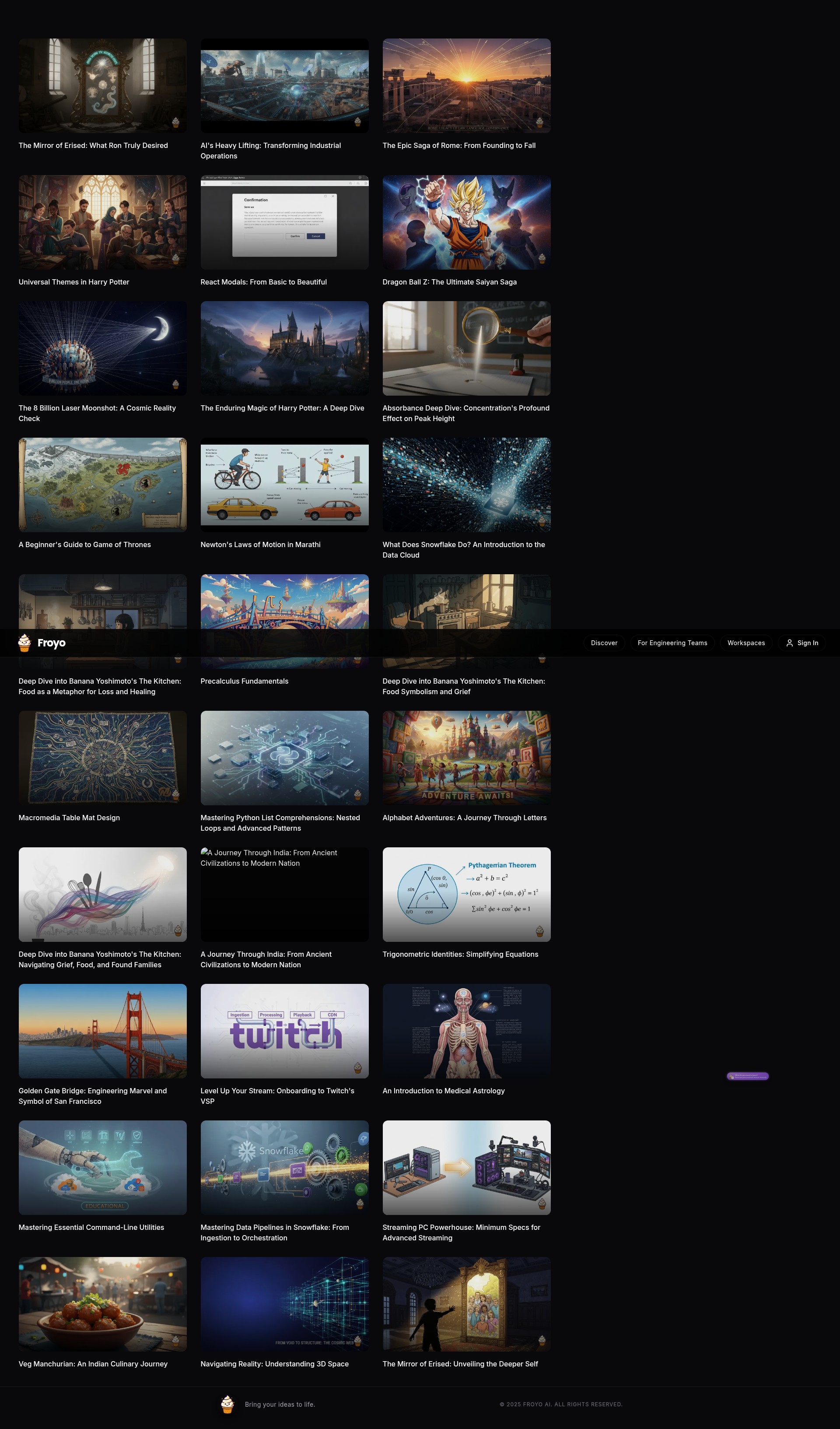 Screenshot of froyo.ai