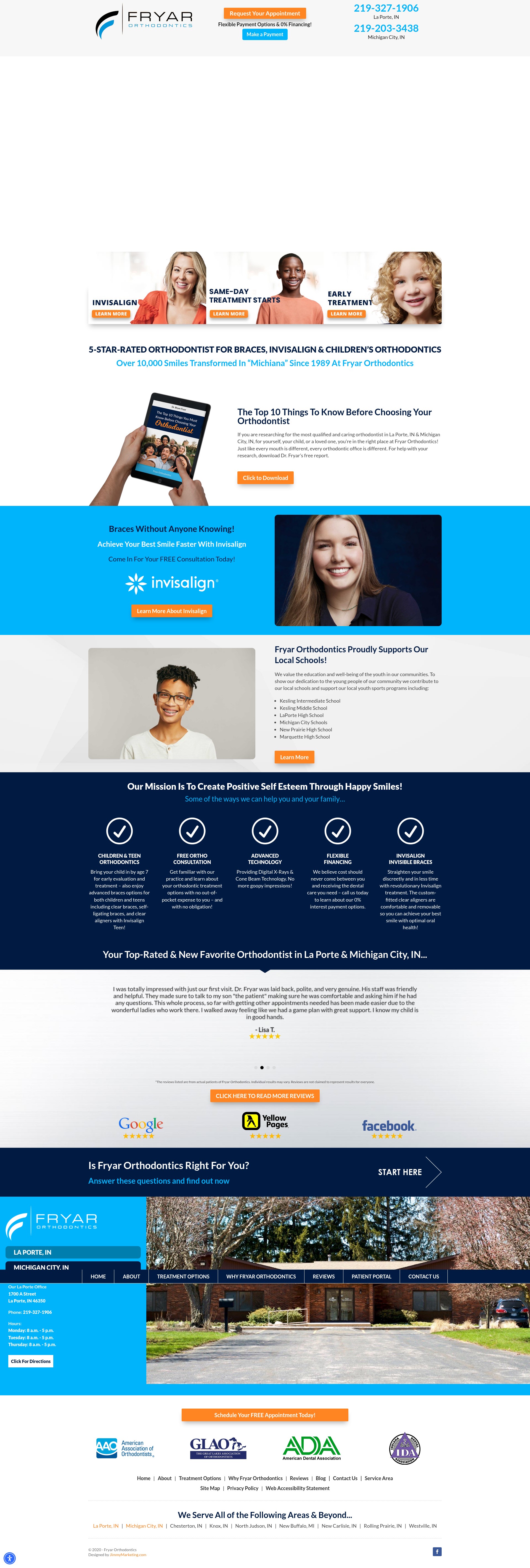 Screenshot of fryarortho.com