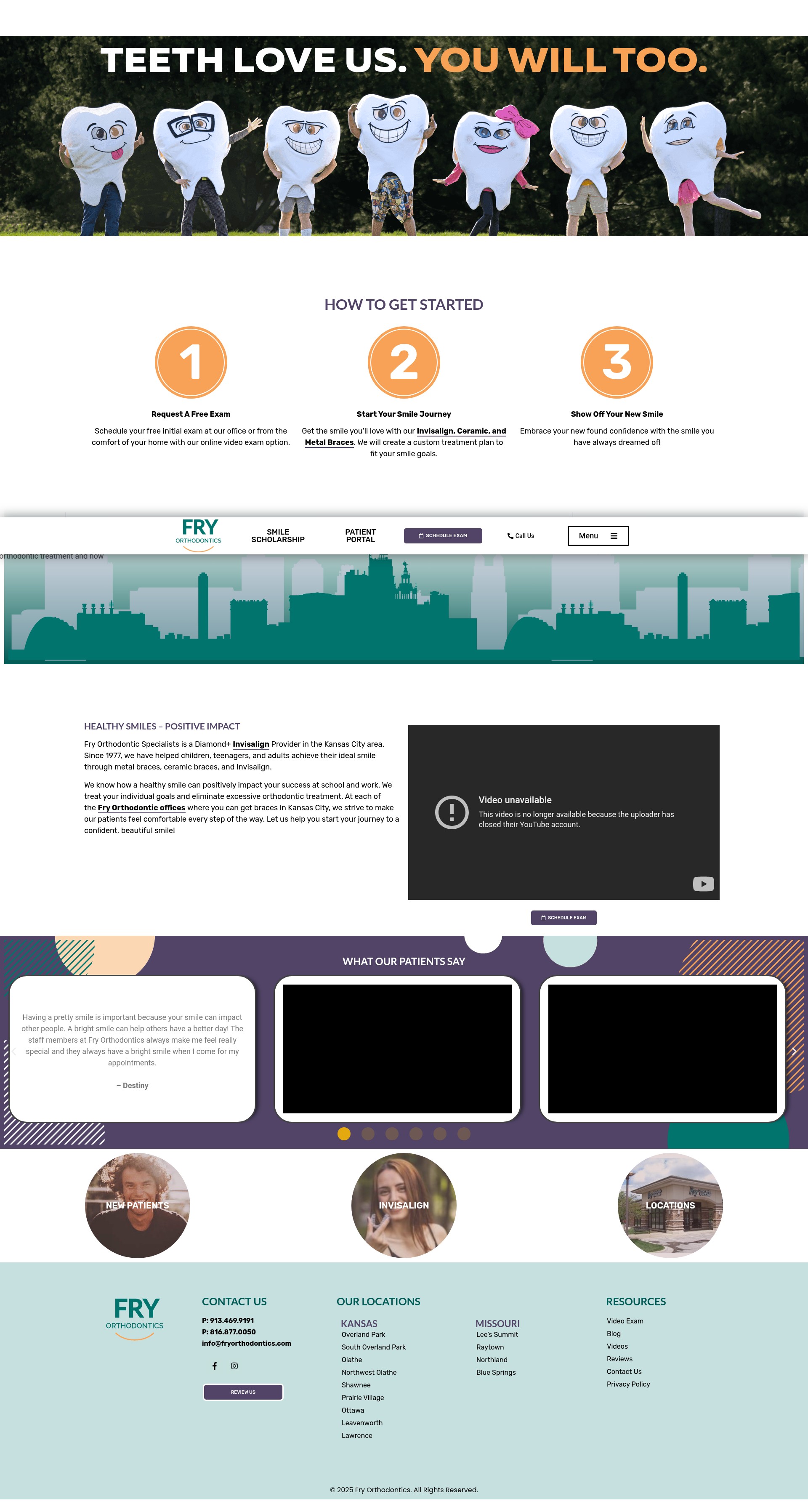 Screenshot of fryorthodontics.com
