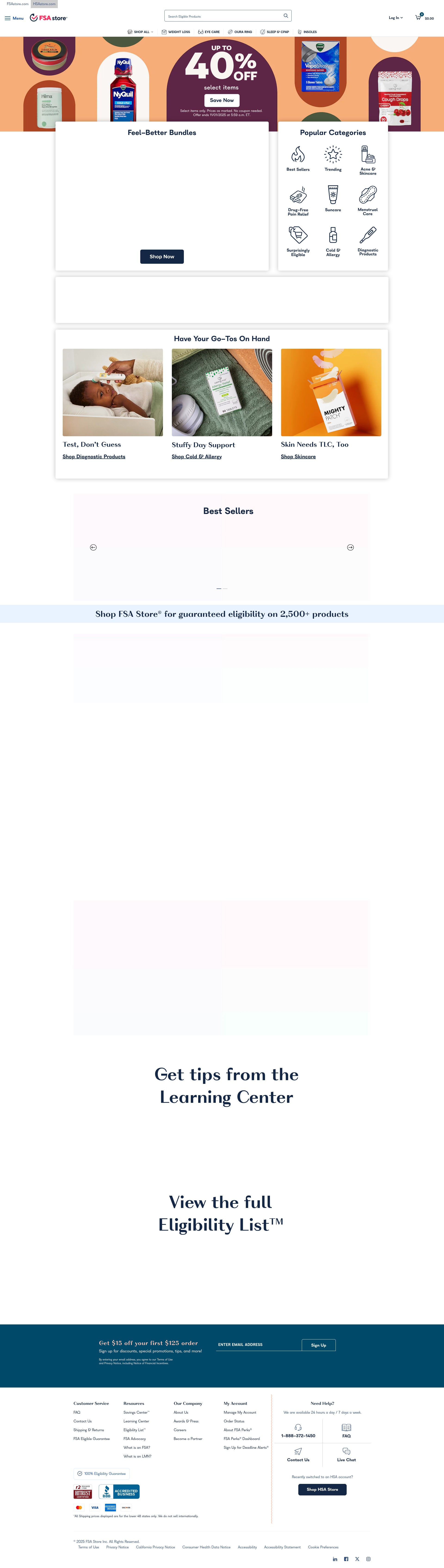 Screenshot of fsastore.com