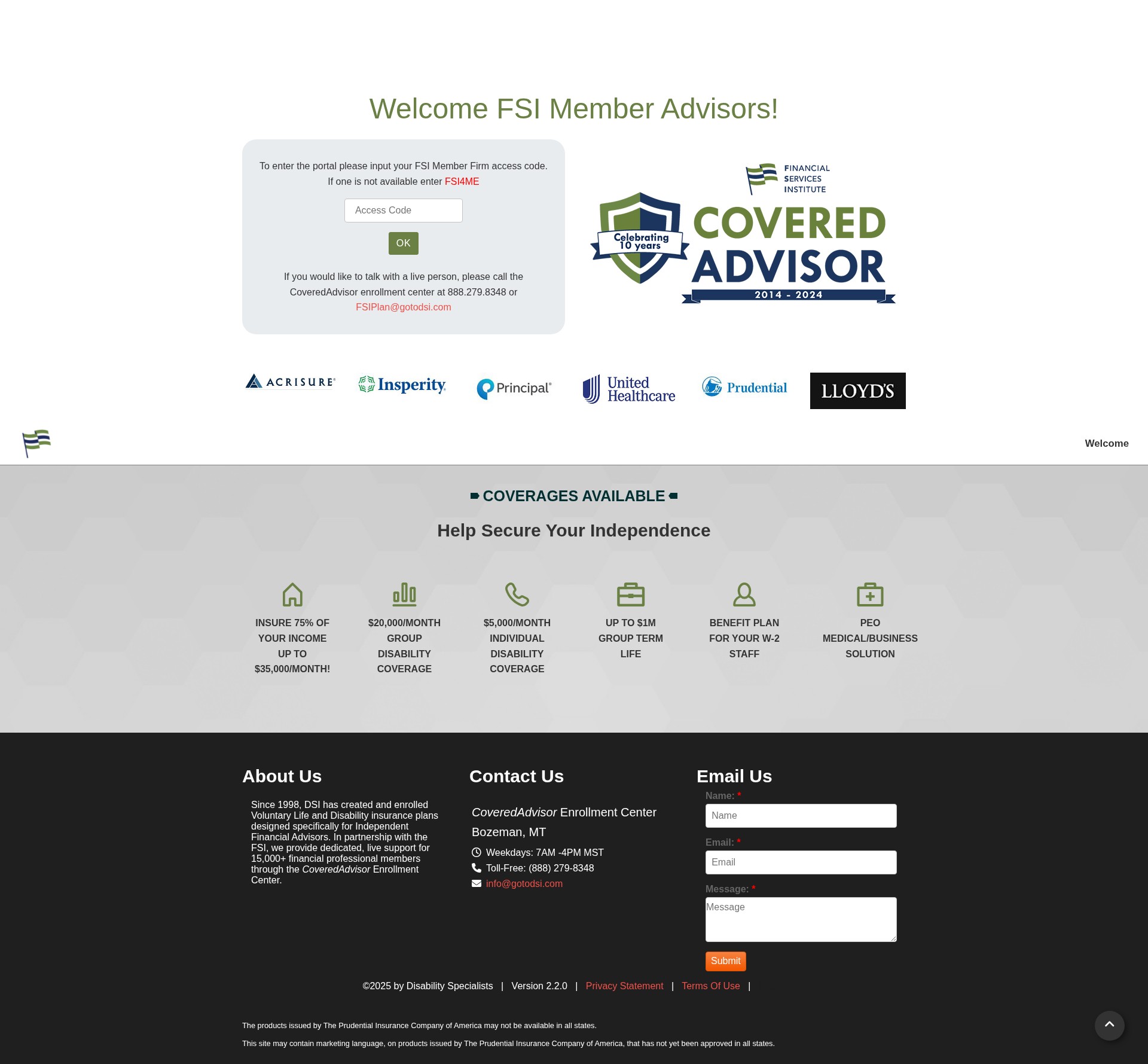 Screenshot of fsibenefits.org