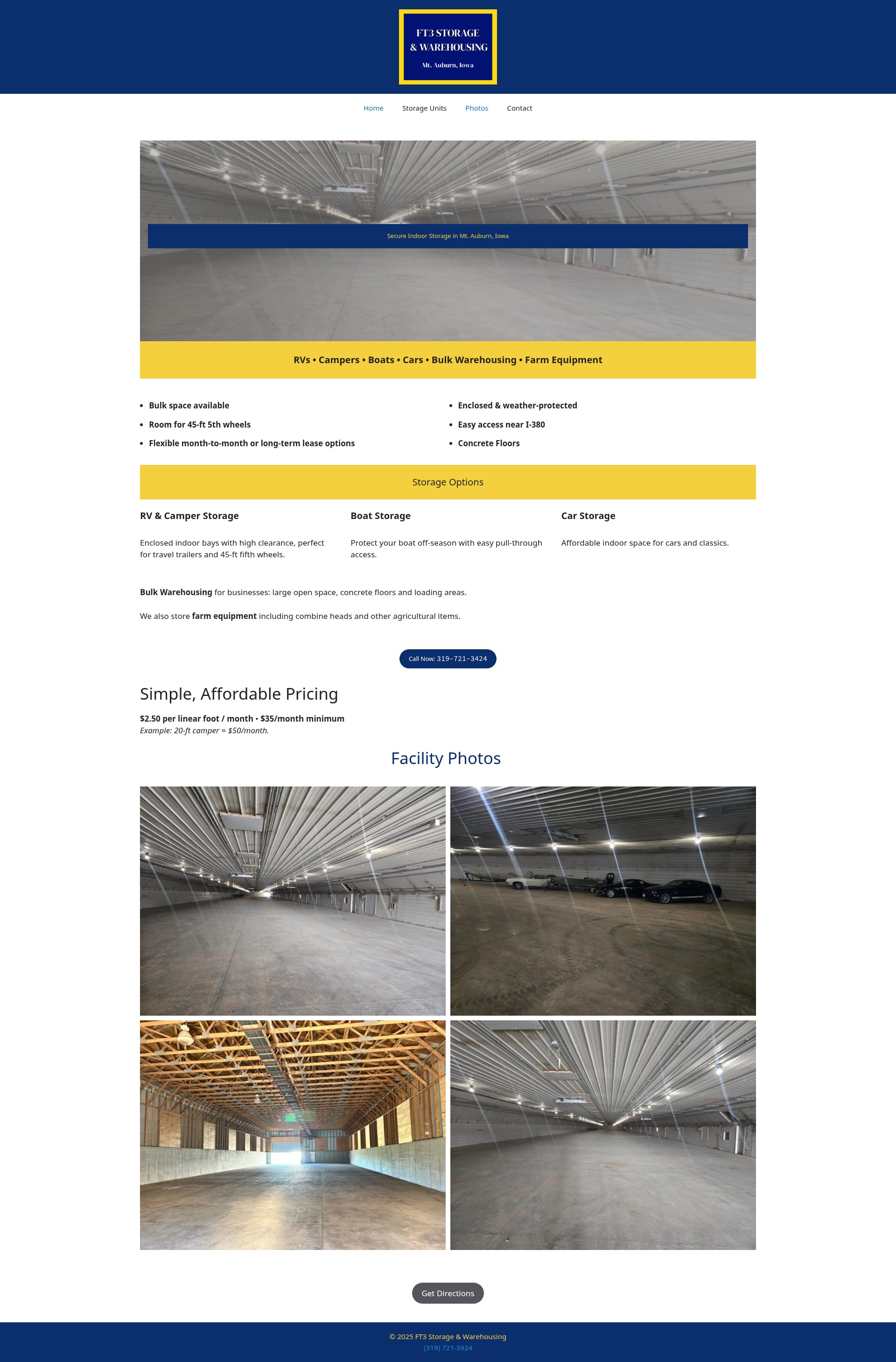 Screenshot of ft3storage.com