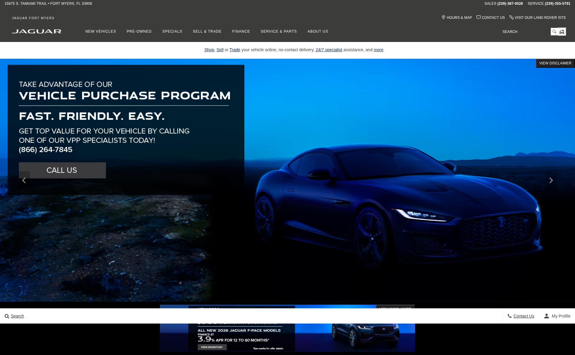 Screenshot of ftmyersjaguar.com