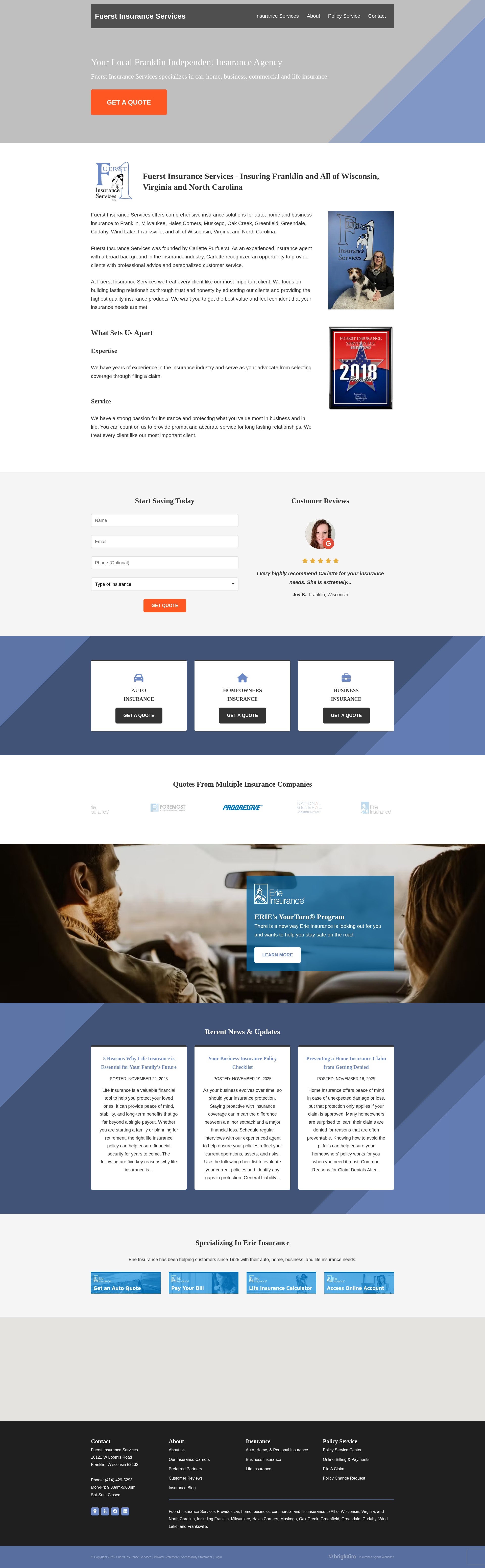 Screenshot of fuerstinsurance.com