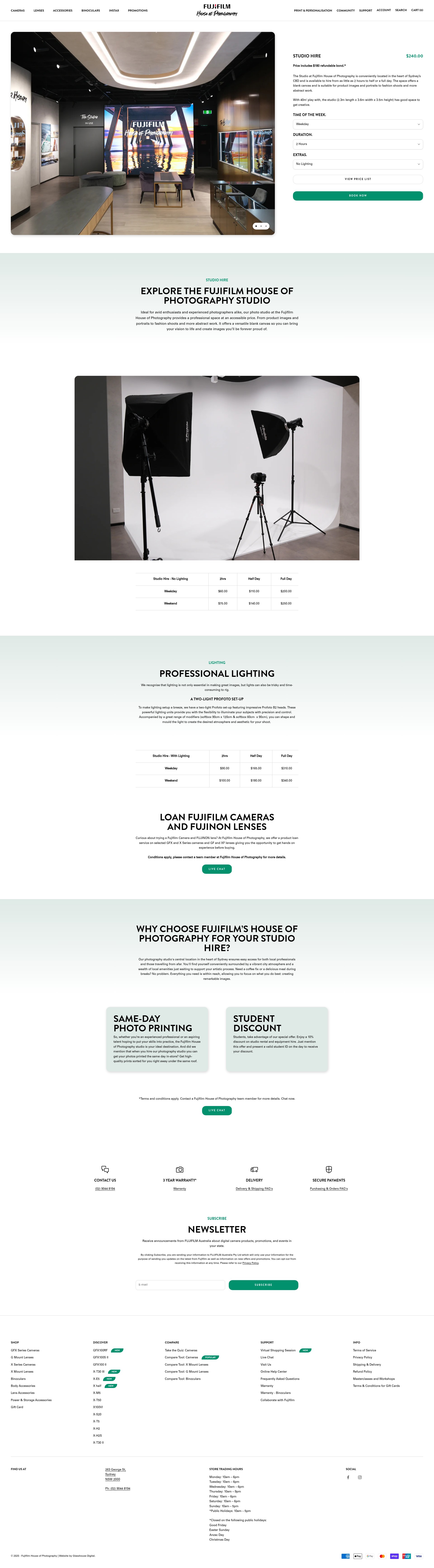 Screenshot of fujifilm-houseofphotography.com.au