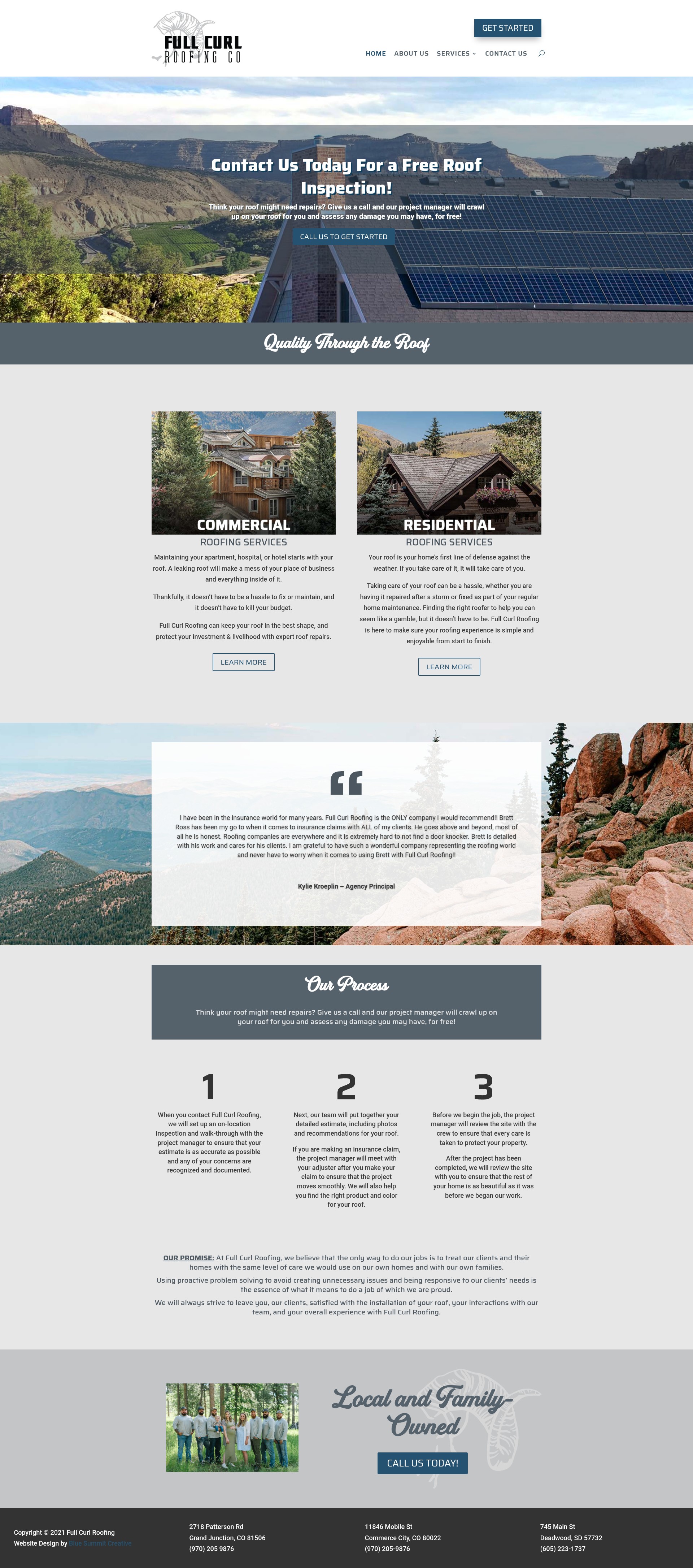 Screenshot of fullcurlroofing.com