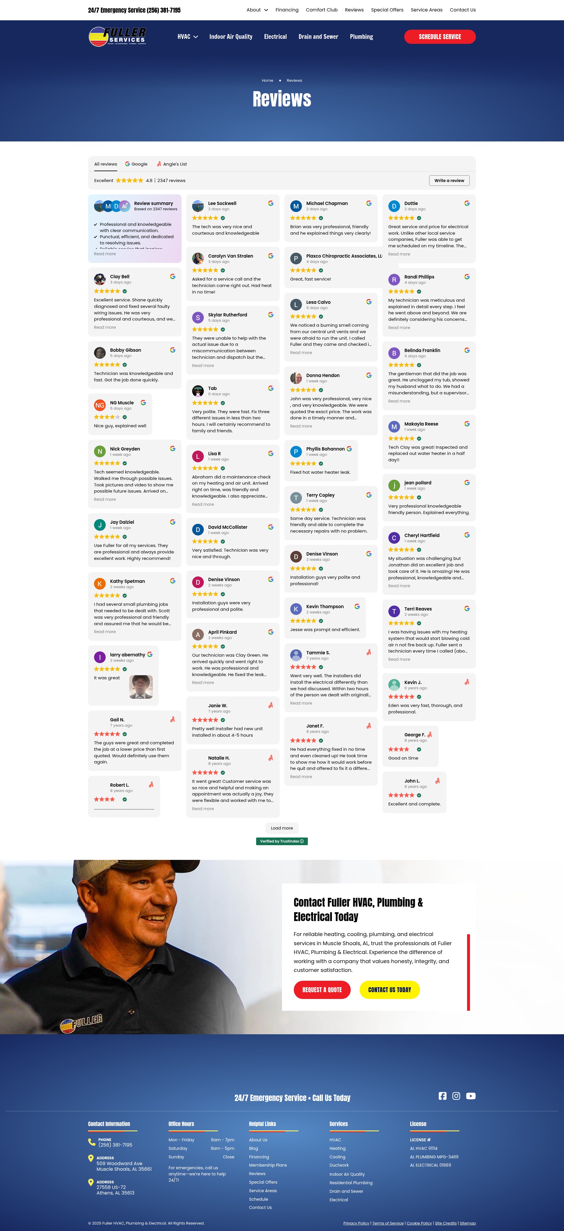 Screenshot of fullerhvac.com