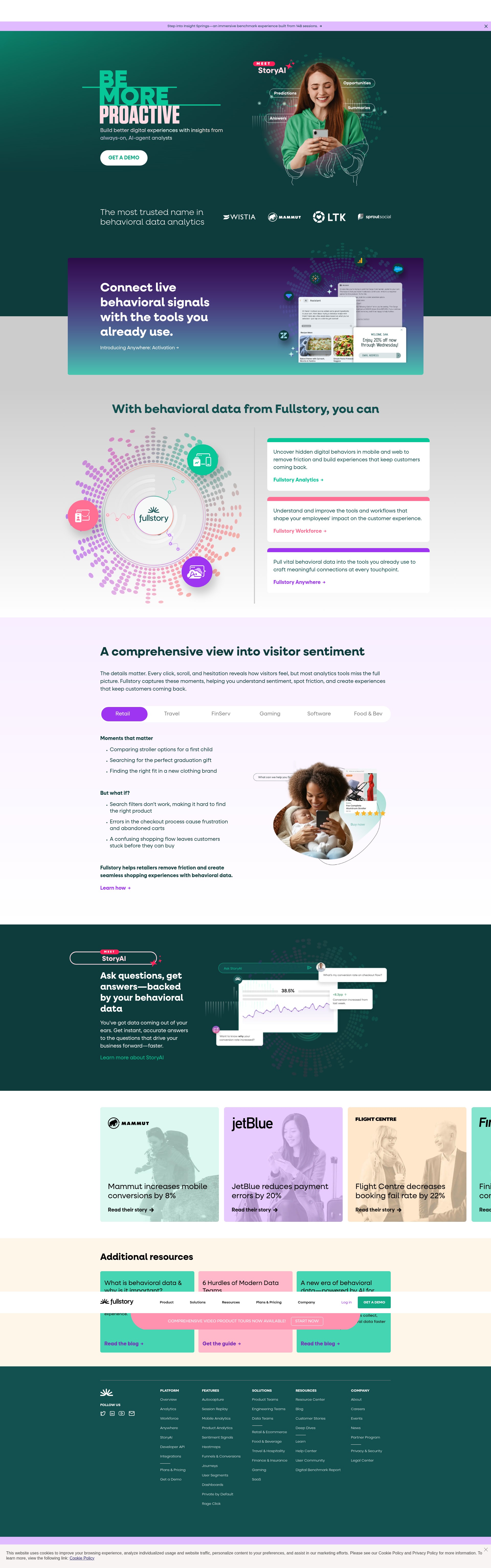 Screenshot of fullstory.com