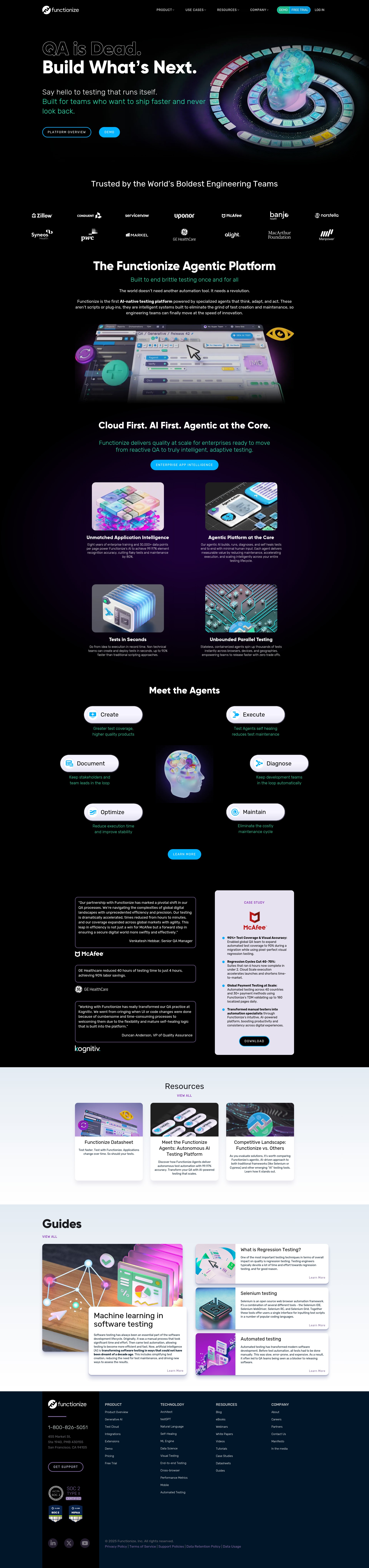 Screenshot of functionize.com