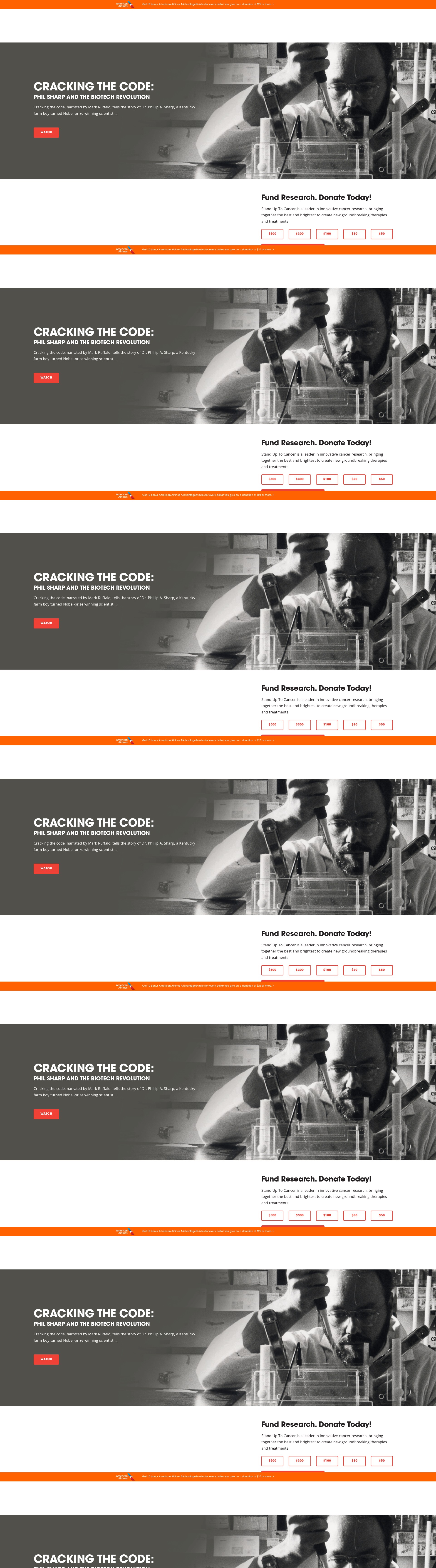 Screenshot of fundraise.standuptocancer.org