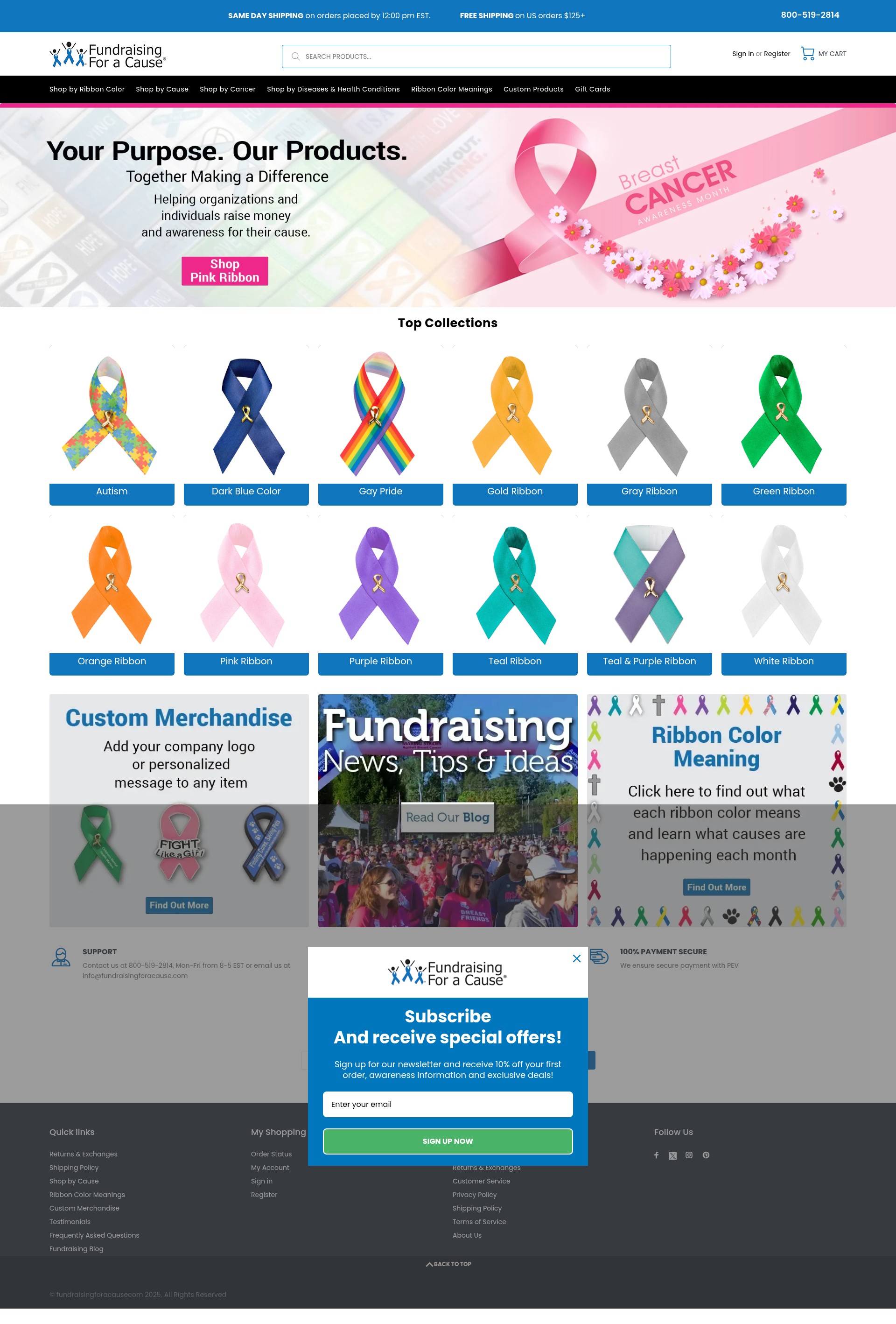 Screenshot of fundraisingforacause.com