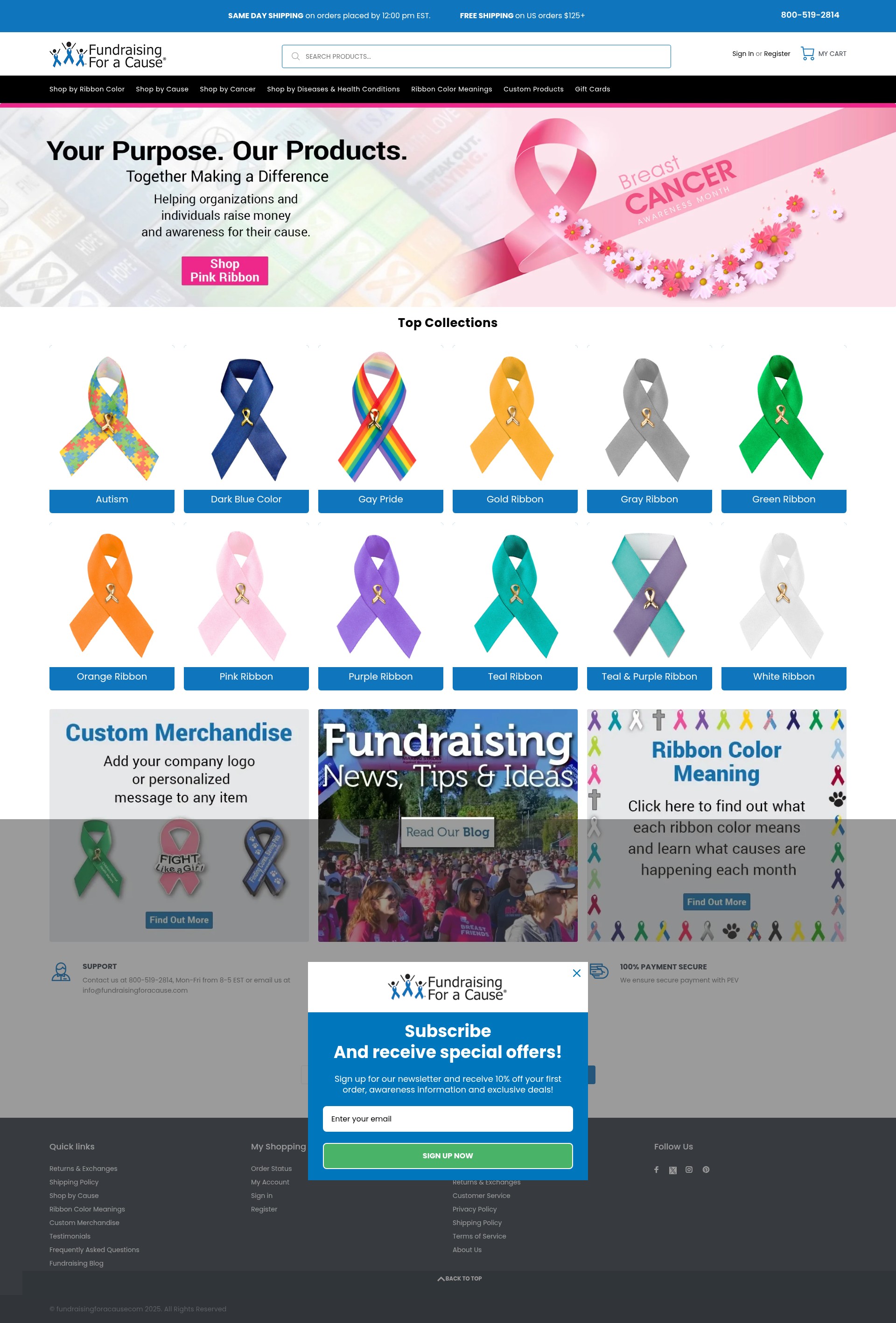 Screenshot of fundraisingforacausecom.myshopify.com