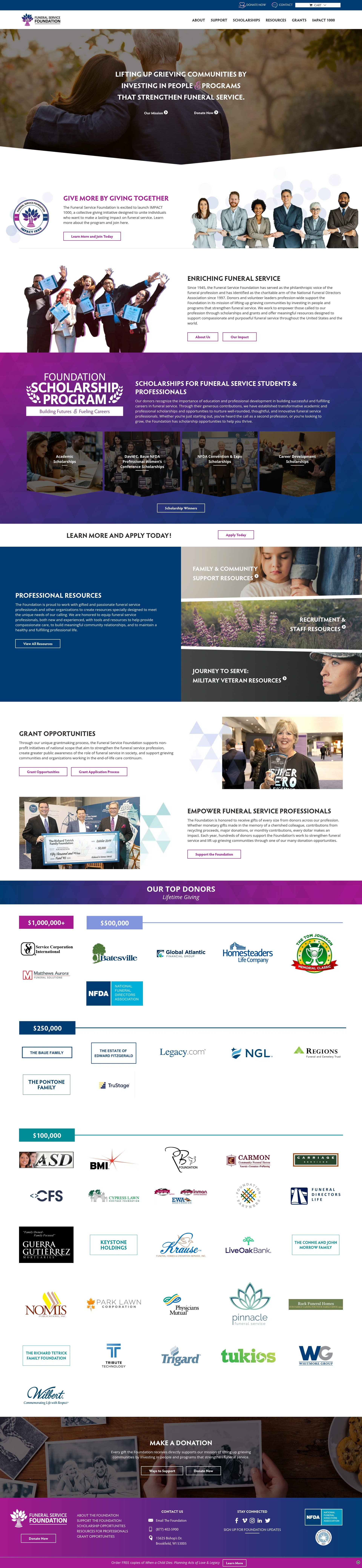 Screenshot of funeralservicefoundation.org