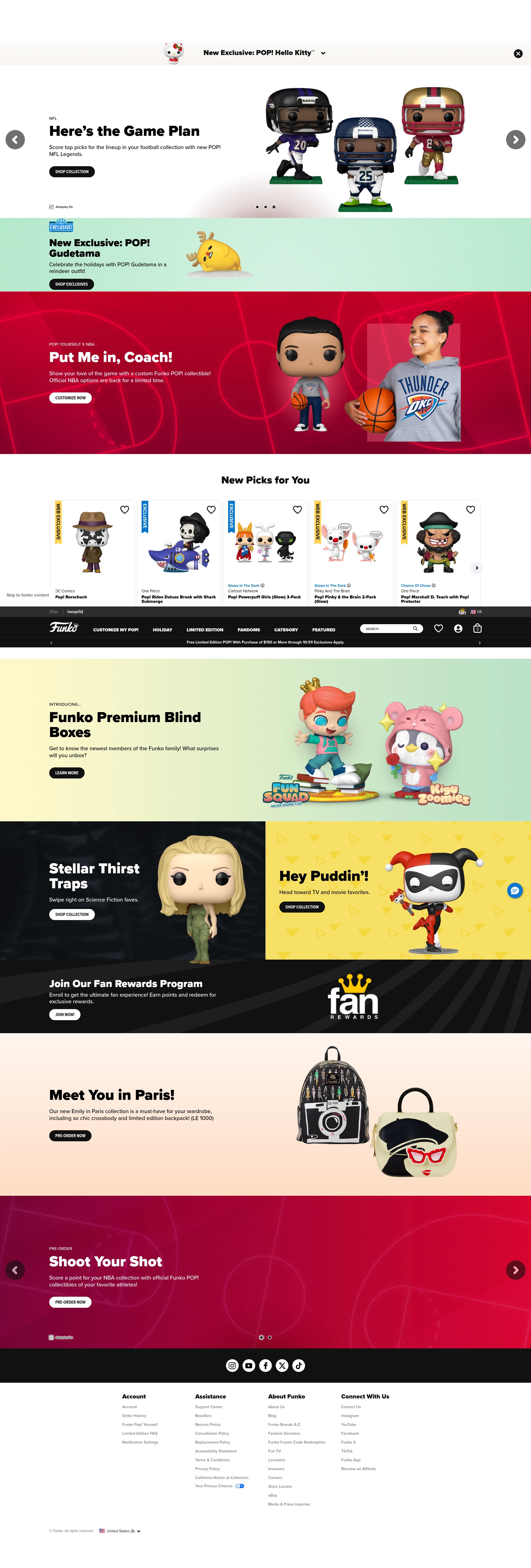 Screenshot of funko.com