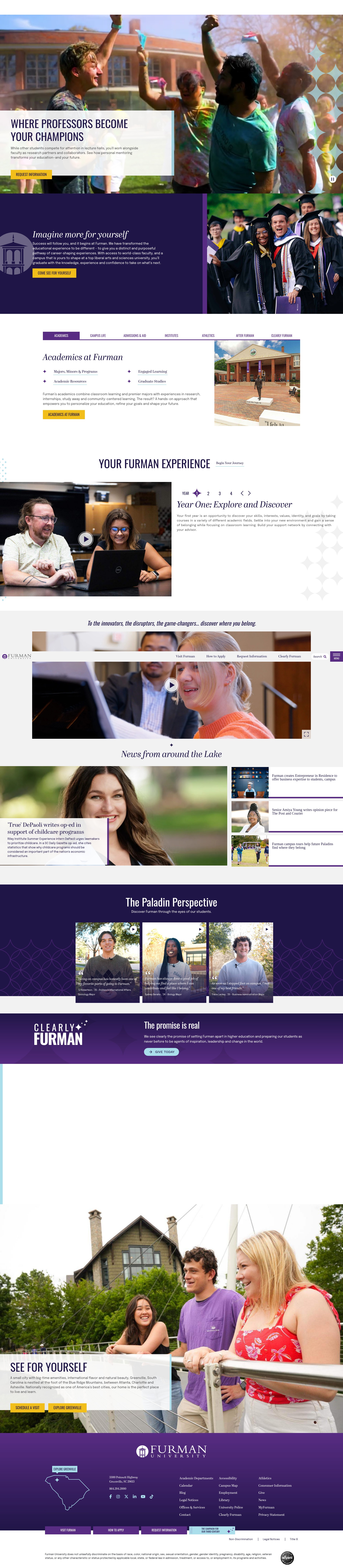Screenshot of furman.edu