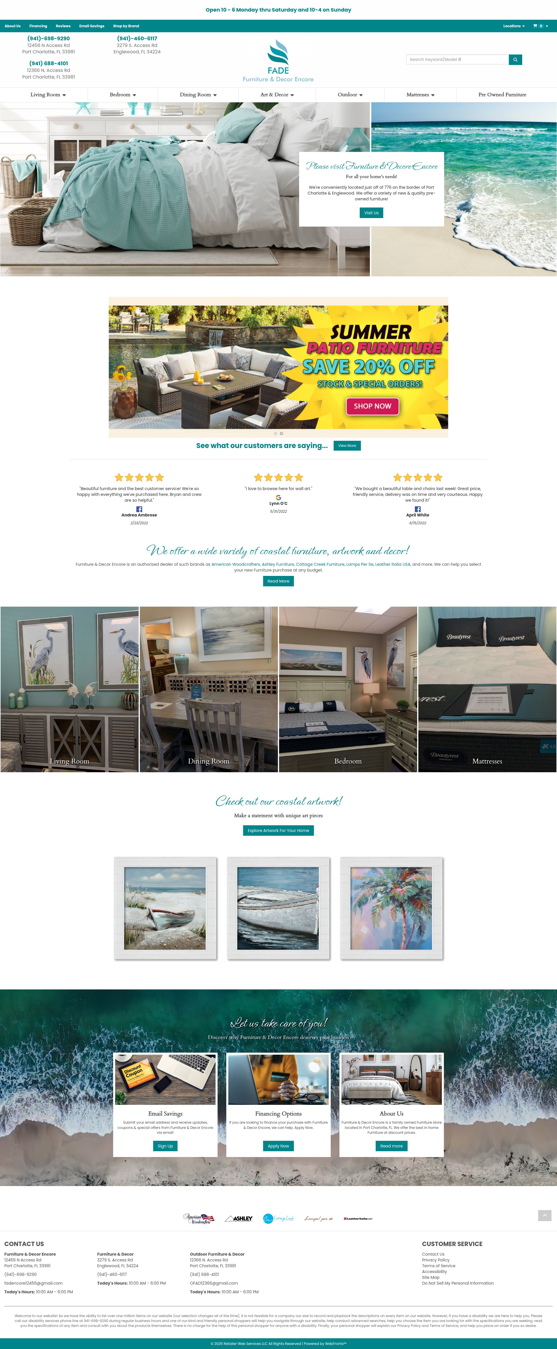 Screenshot of furnitureanddecorencore.com